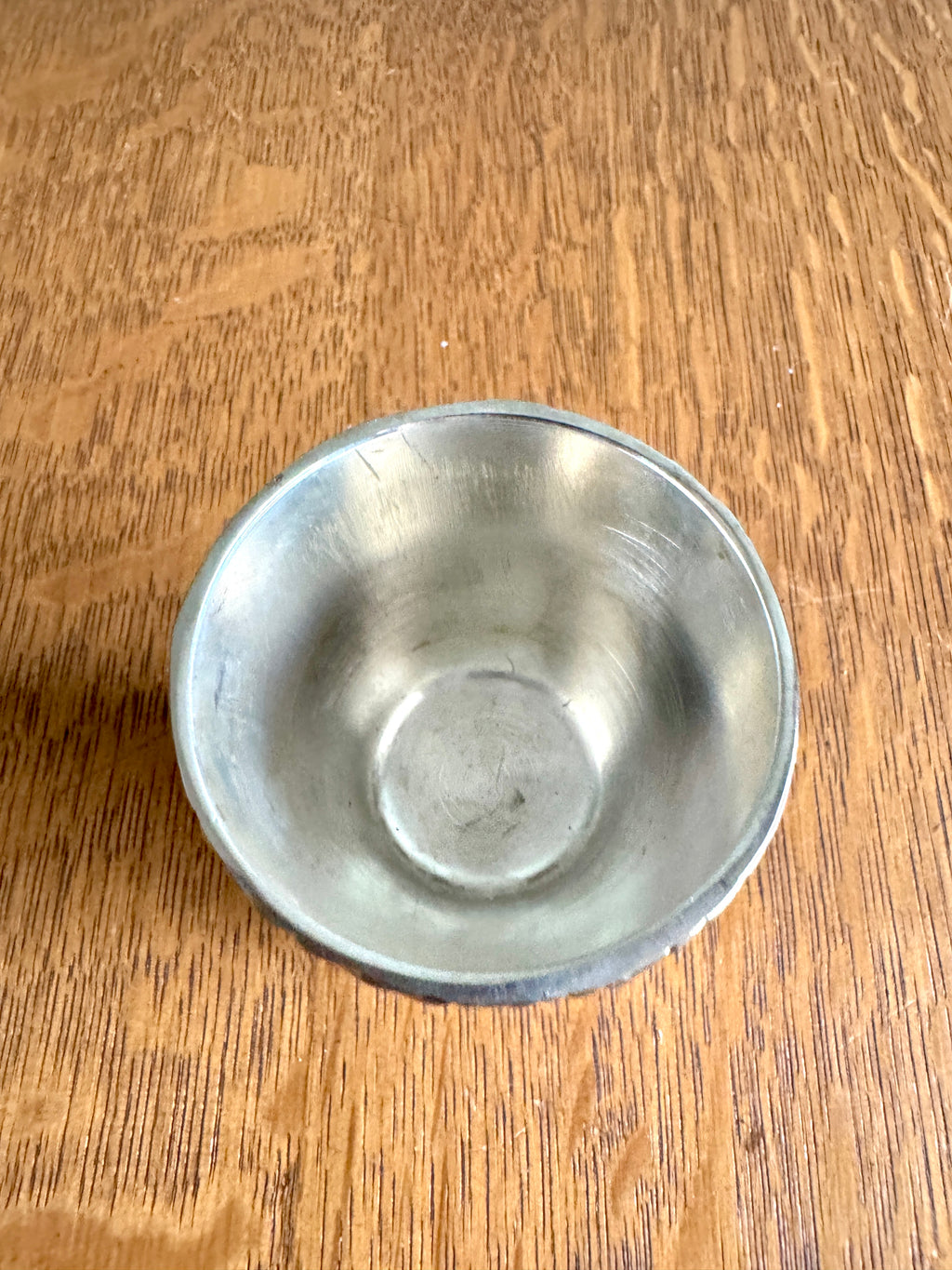 Vtg International Silver Co. Silver Plated Santa Claus Jigger ~ Chrome St. Nick Double Shot Glass