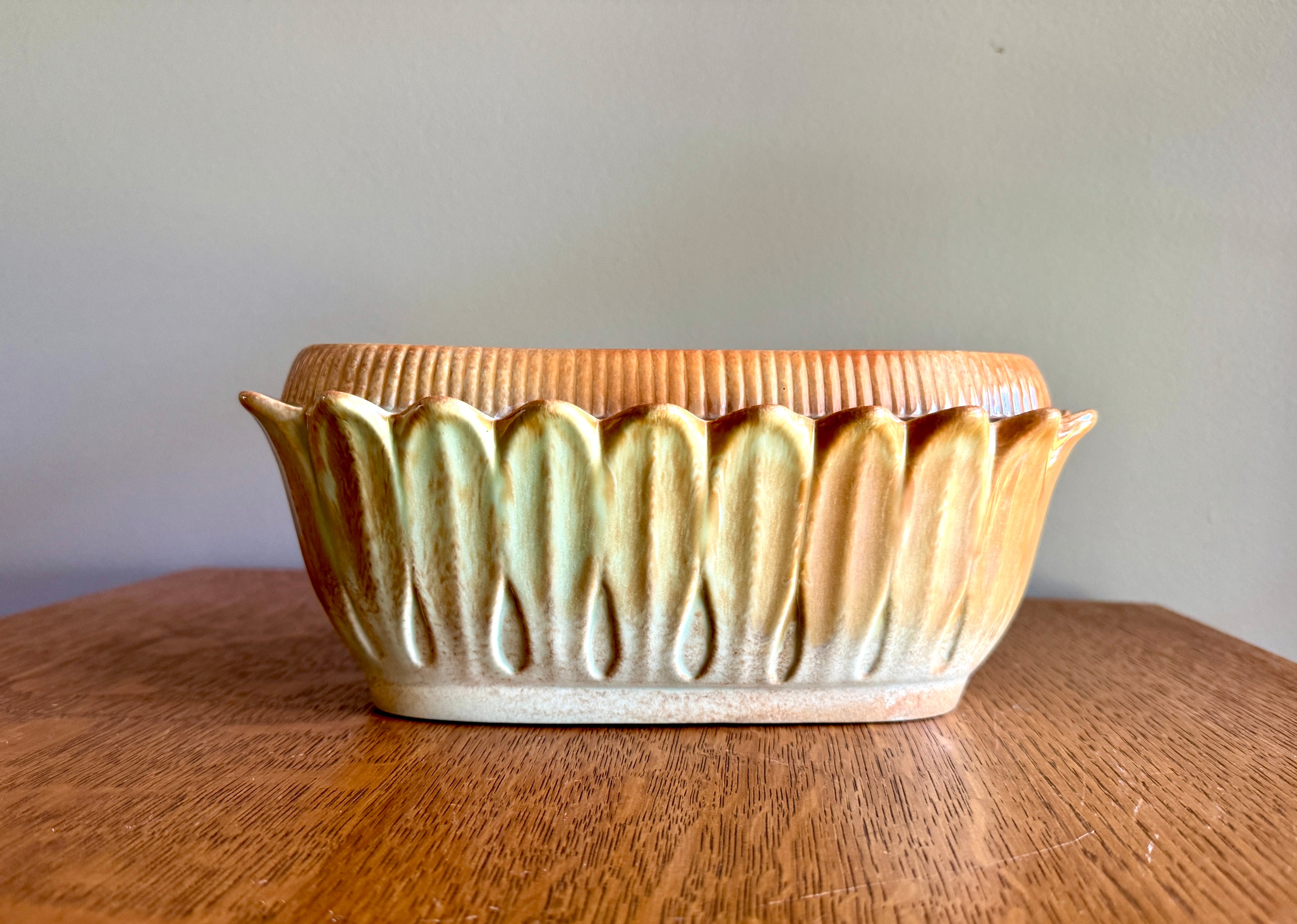 Vtg Red Wing Pottery Planter Hyacinth Leaves Model 751 Mid Century Modern Pottery