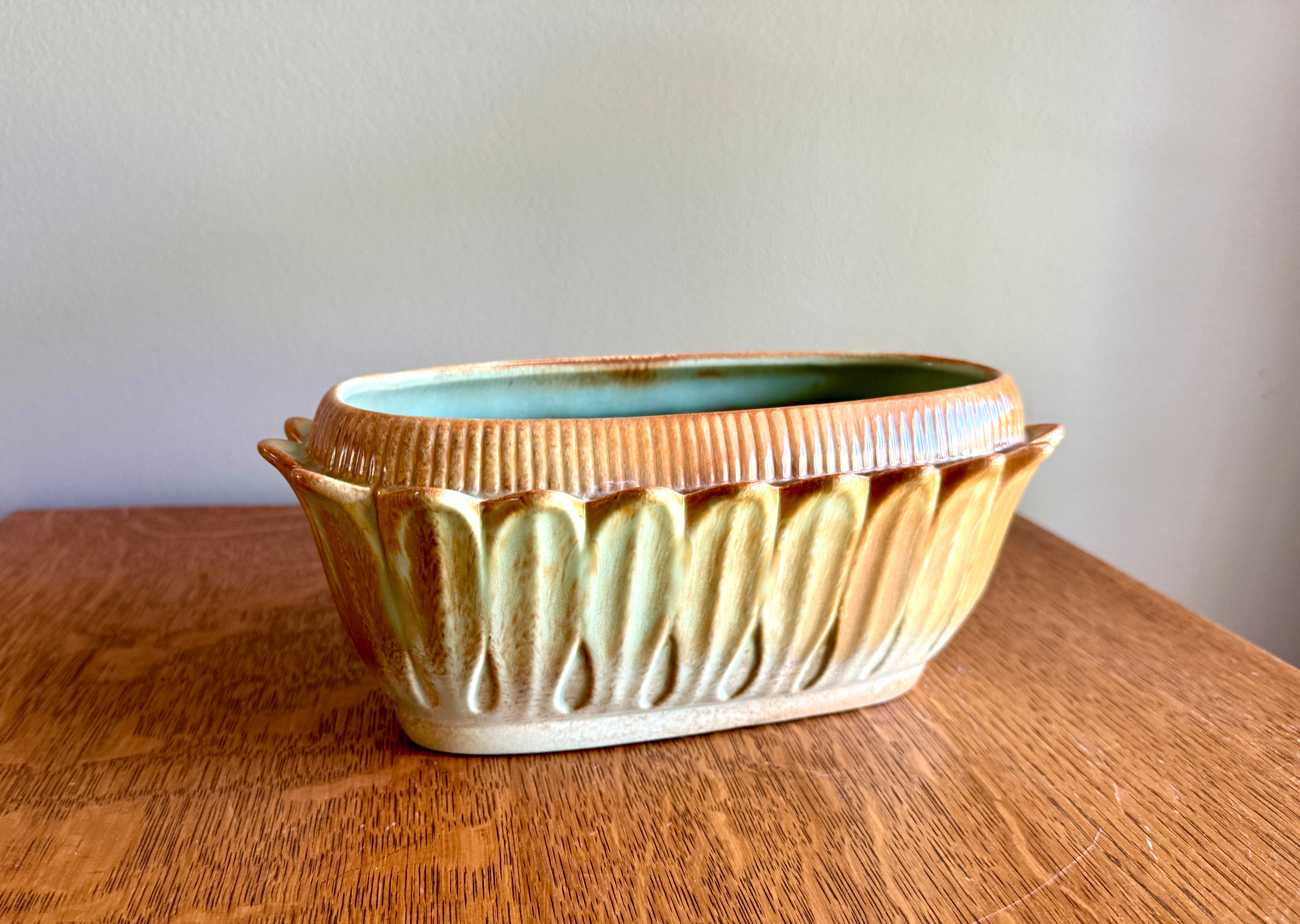 Vtg Red Wing Pottery Planter Hyacinth Leaves Model 751 Mid Century Modern Pottery