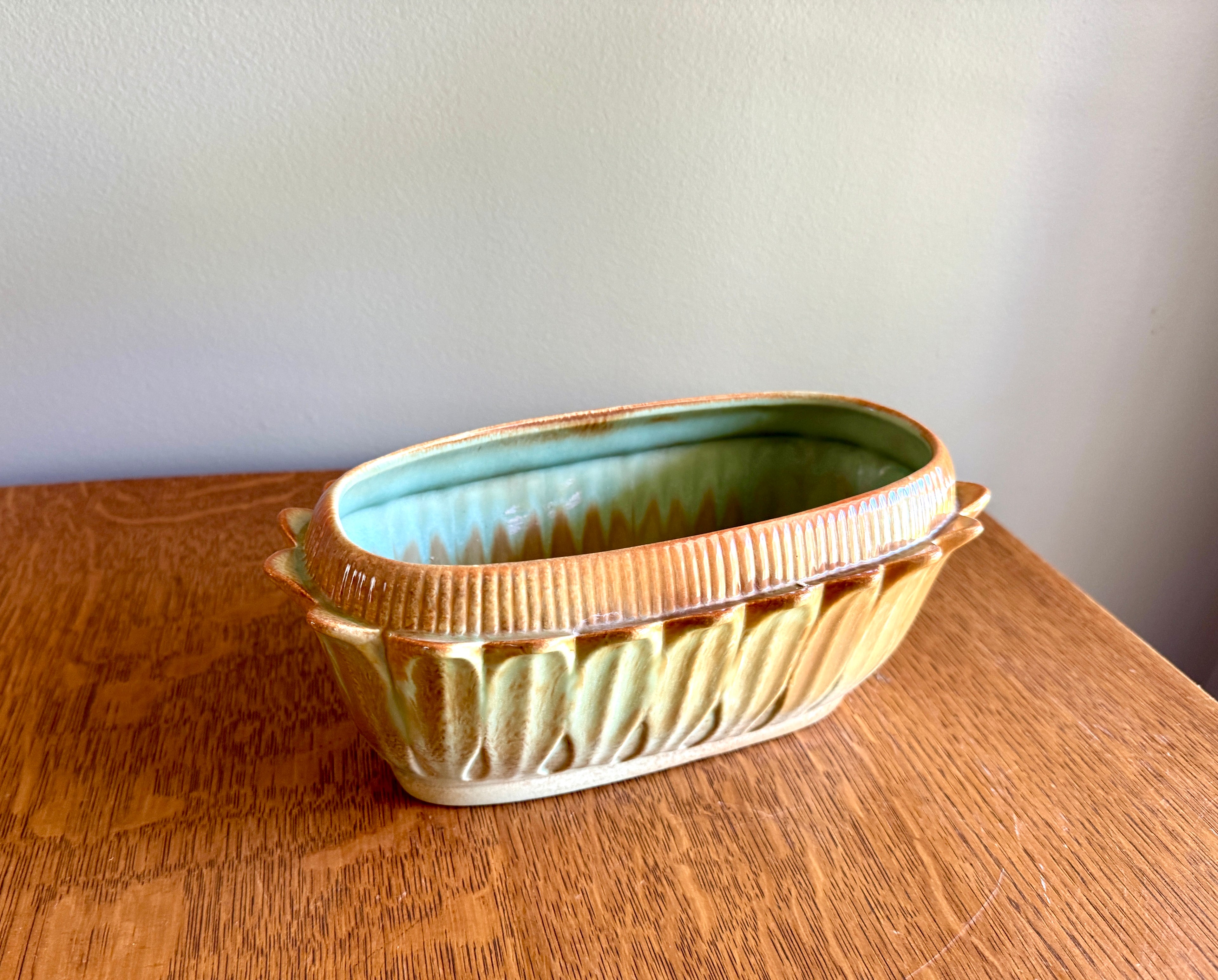 Vtg Red Wing Pottery Planter Hyacinth Leaves Model 751 Mid Century Modern Pottery