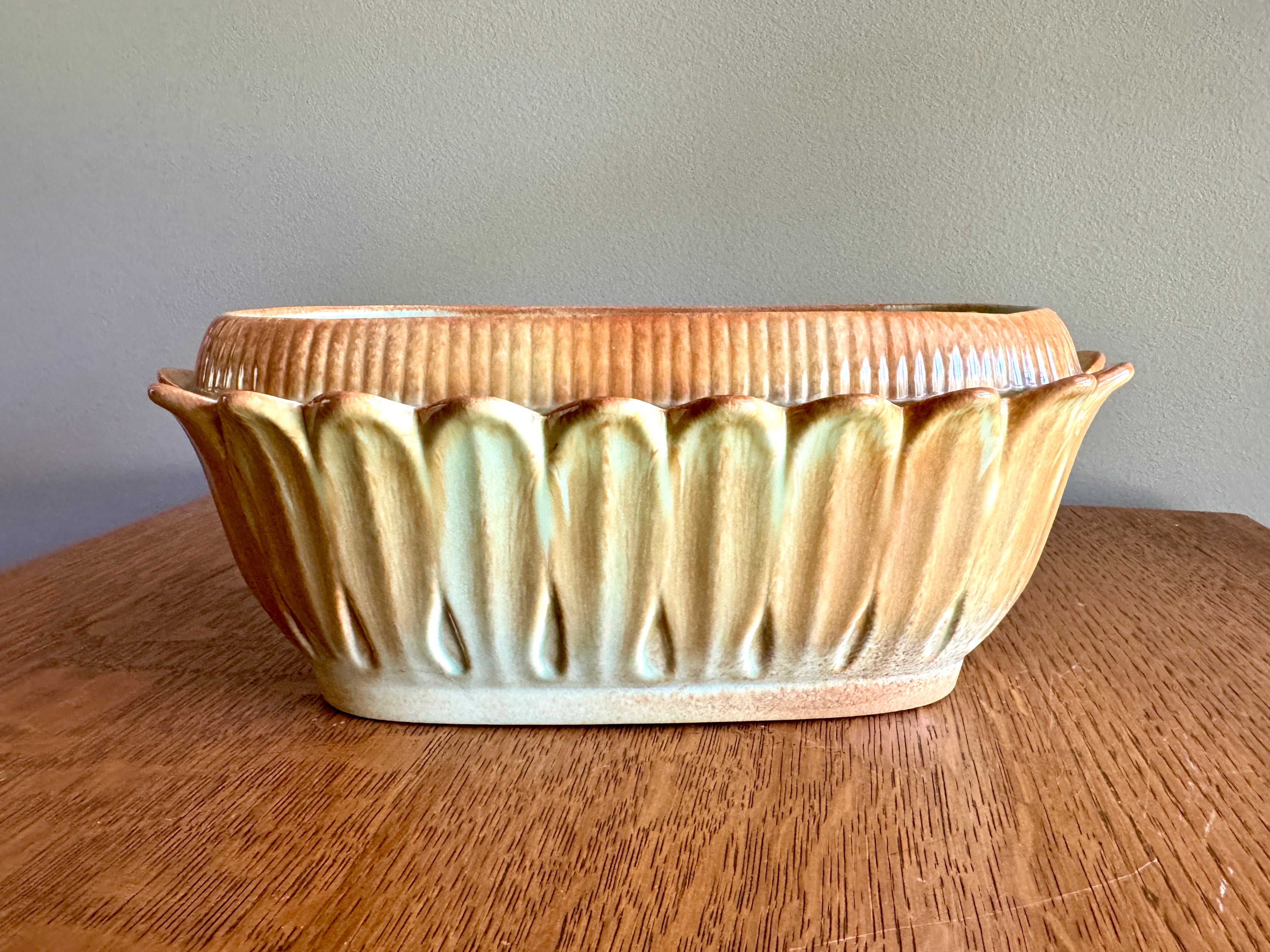 Vtg Red Wing Pottery Planter Hyacinth Leaves Model 751 Mid Century Modern Pottery