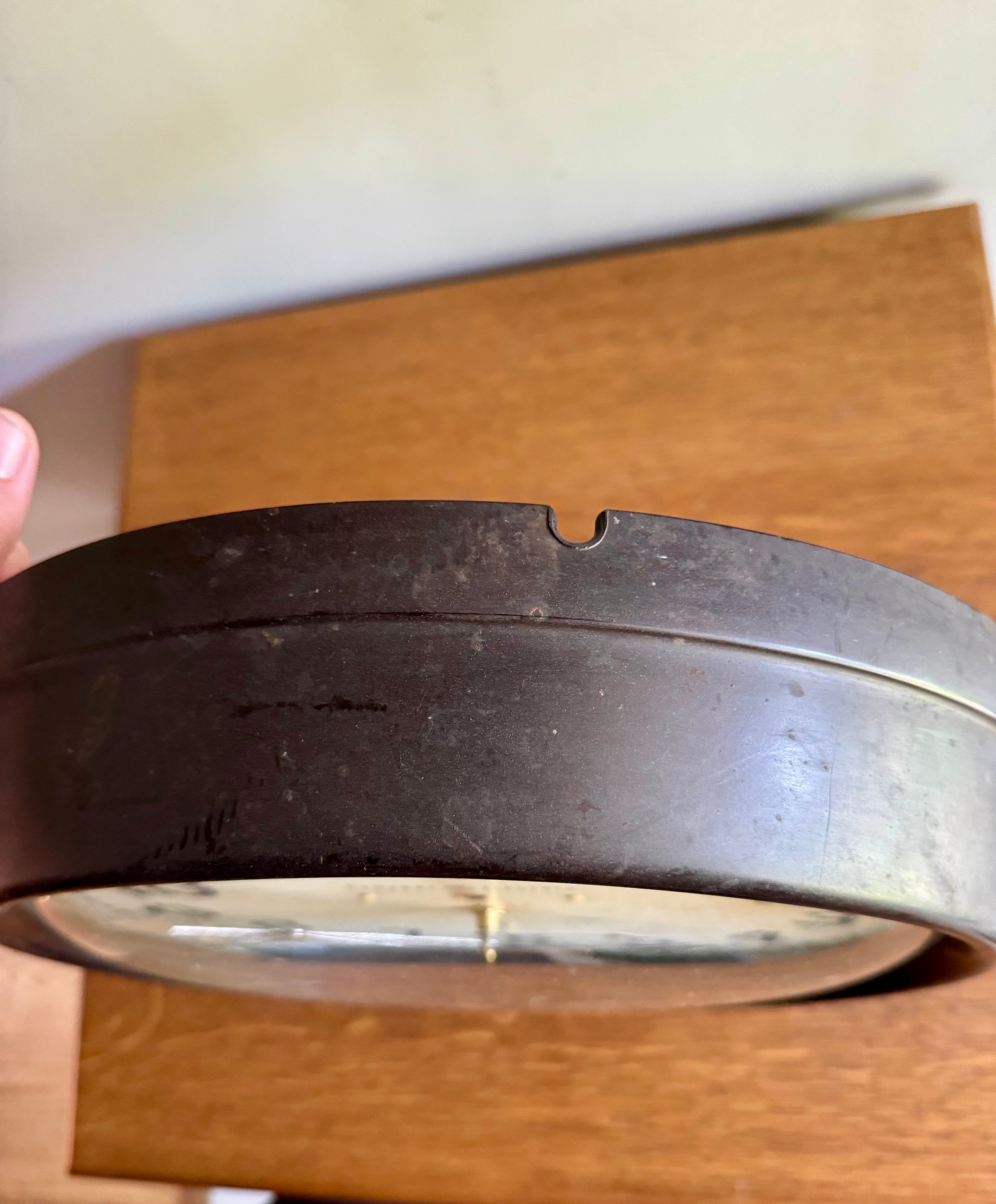 Battery Powered General Electric Wall Clock | Classic Industrial Wall Clock| Rustic School Wall Clock | 12" Bubble Glass Clock | GE Wall Clock