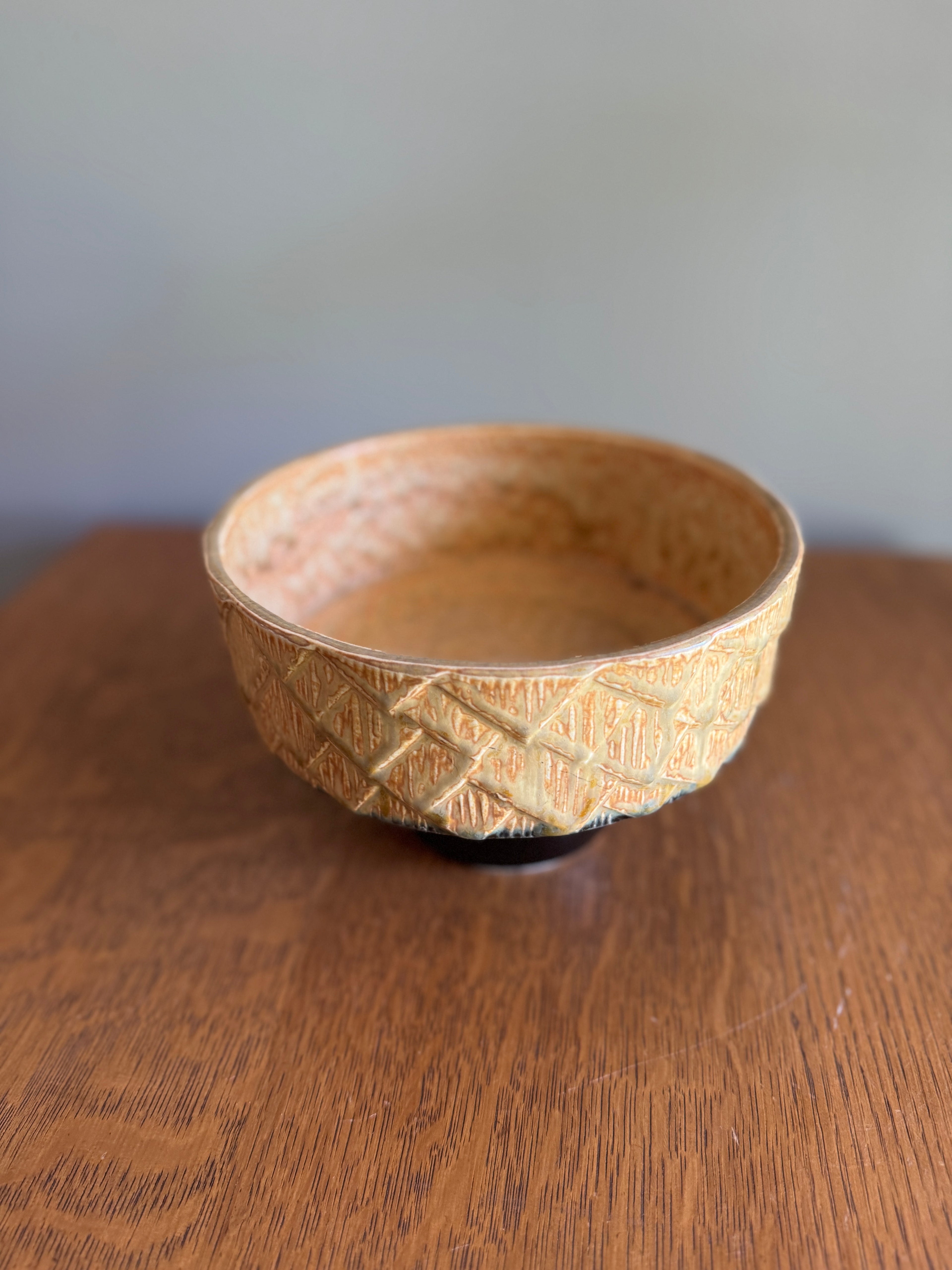 Mid Century Studio Pottery Planter with Lattice Pattern ~ MCM Studio Pottery Dish