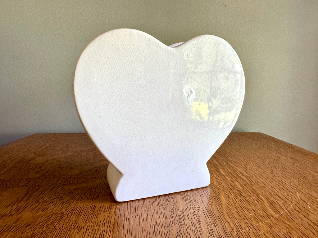 Vintage Valentine Cupid Red Heart Planter ~ Cupid 3-D Japan Ceramic Angel Gold Gilt Vase