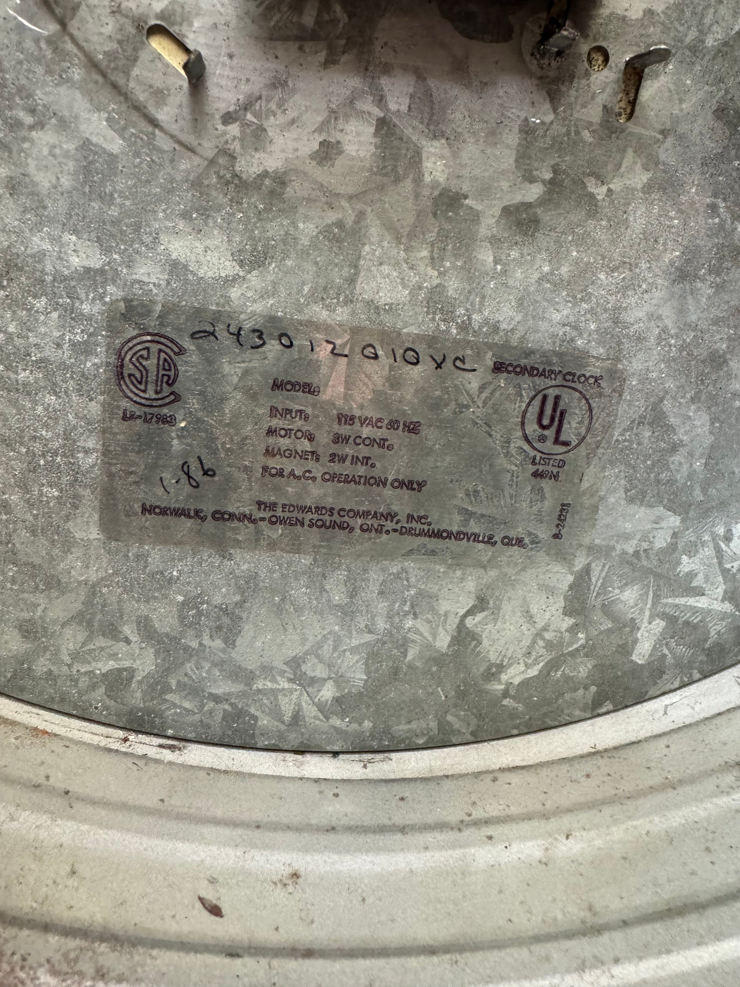 Vintage Bubble Glass Edwards School Clock | Battery Converted Edwards Wall Clock| Industrial Wall Clock| Edwards Battery Operated Wall Clock