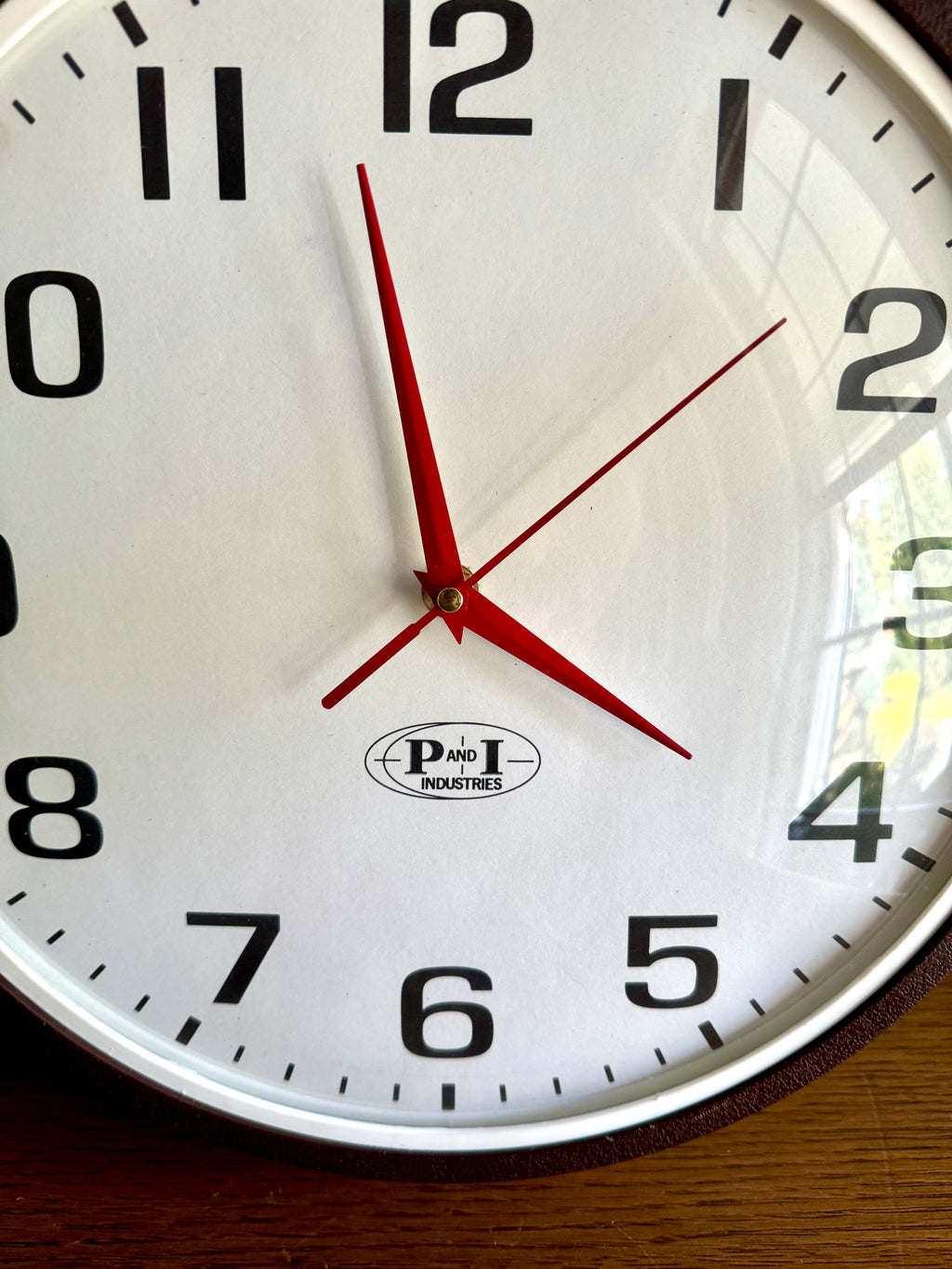 Vintage Battery Converted P & I Industries Wall Clock | Classic Industrial Wall Clock | Rustic School Wall Clock | Large Bubble Glass Clock