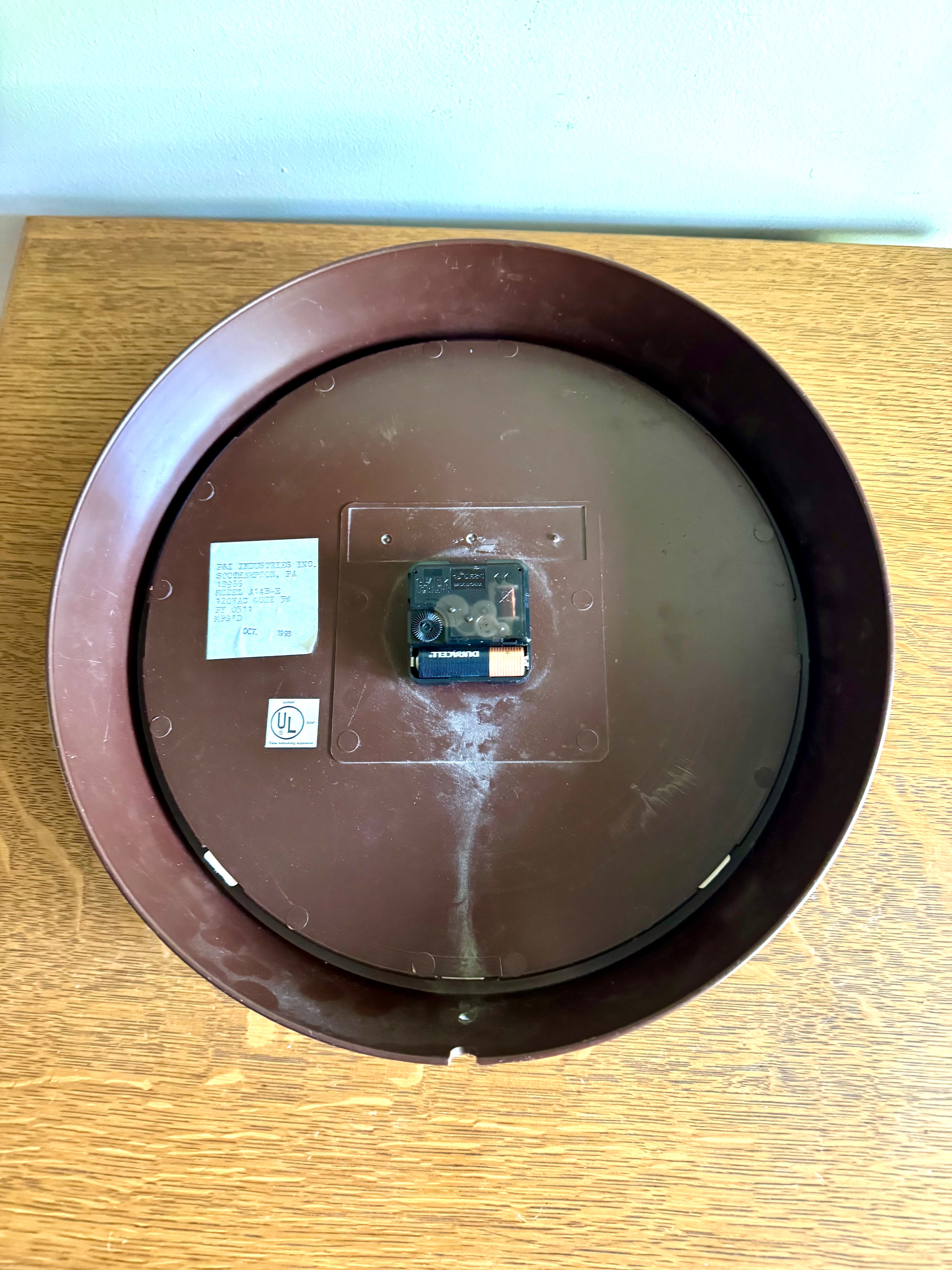 Vintage Battery Converted P & I Industries Wall Clock | Classic Industrial Wall Clock | Rustic School Wall Clock | Large Bubble Glass Clock