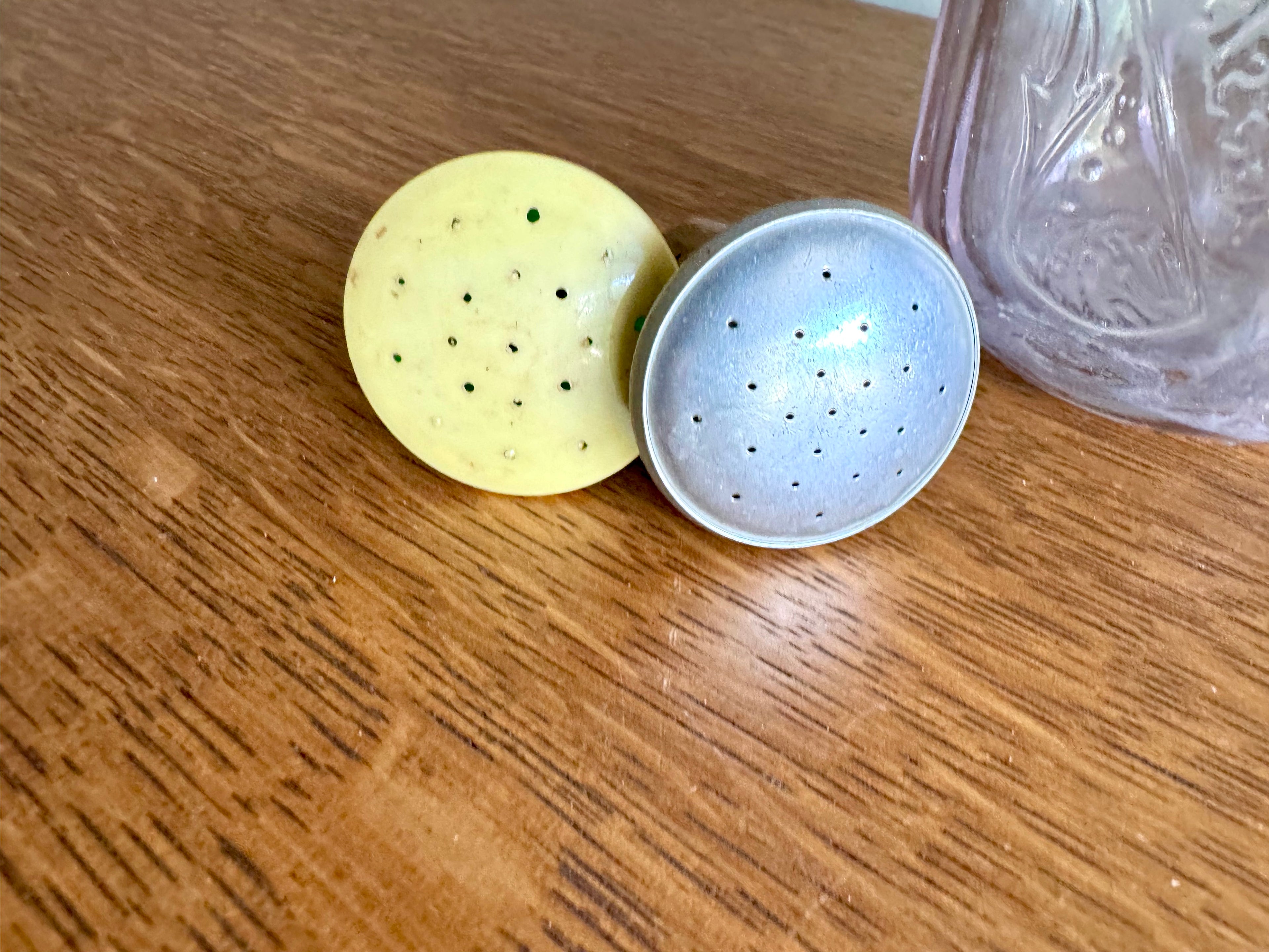 Vintage Aluminum Laundry Sprinkler & Plastic Sprinkler | Vintage Cork Laundry Clothes Sprinkler | Vintage Ironing Sprinkler Tops