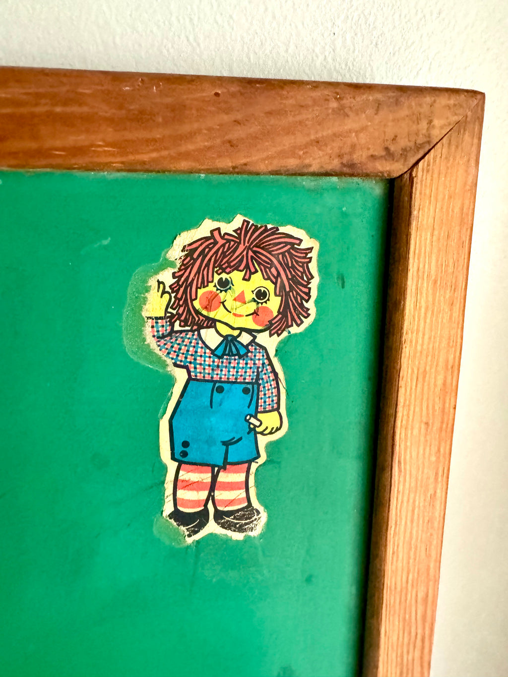 Vintage Raggedy Ann & Andy Go To School Chalkboard | Reversible Small Chalkboard | Raggedy Ann Chalkboard