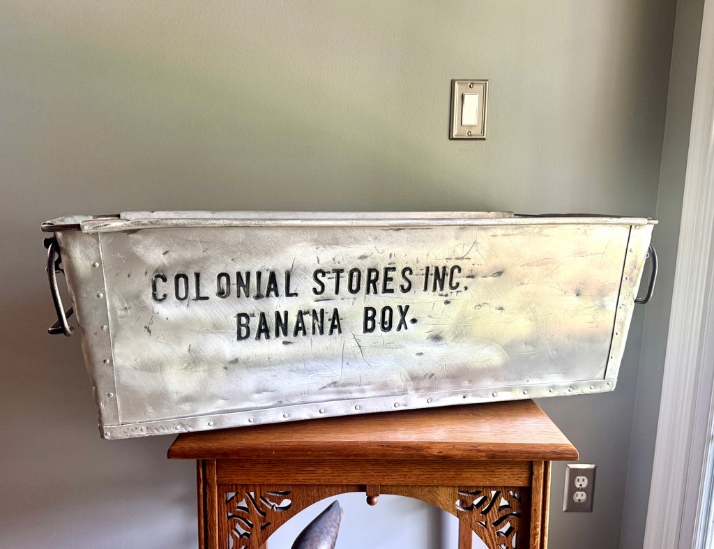 Vtg Large Metal Colonial Stores Inc. Banana Box ~ Industrial Fruit Crate