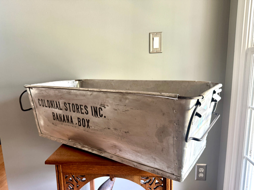 Vtg Large Metal Colonial Stores Inc. Banana Box ~ Industrial Fruit Crate