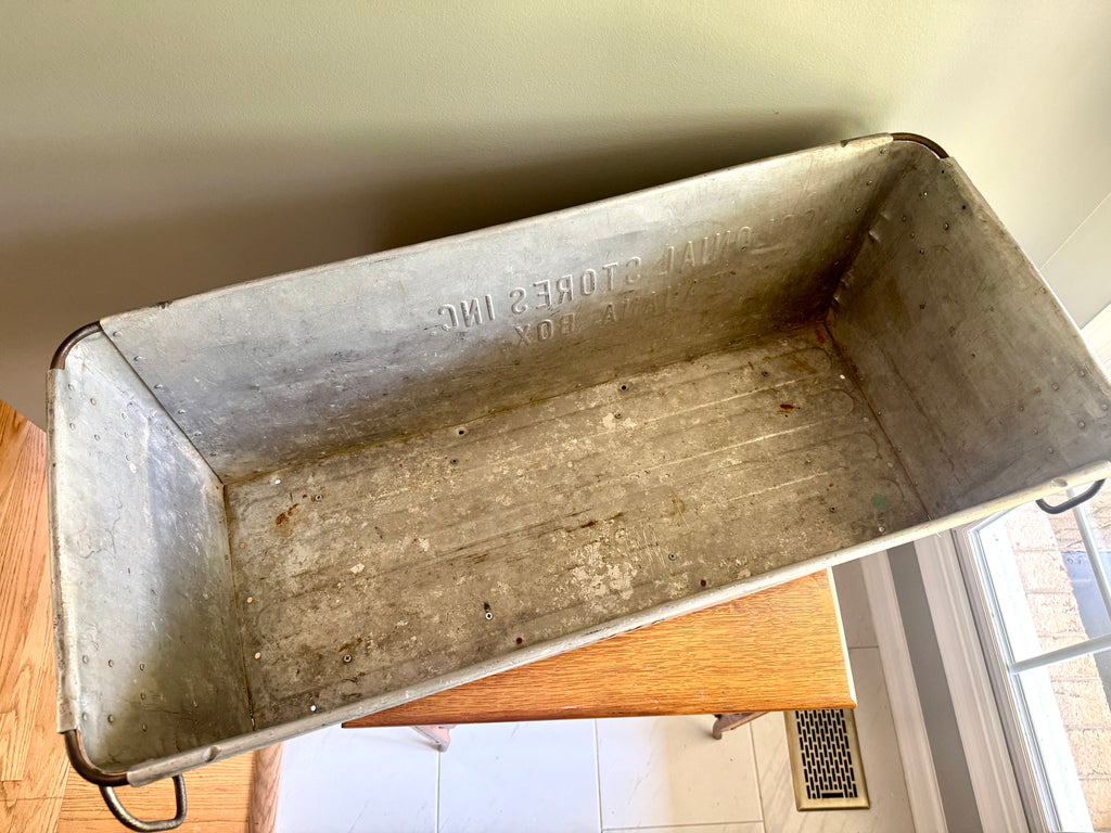 Vtg Large Metal Colonial Stores Inc. Banana Box ~ Industrial Fruit Crate