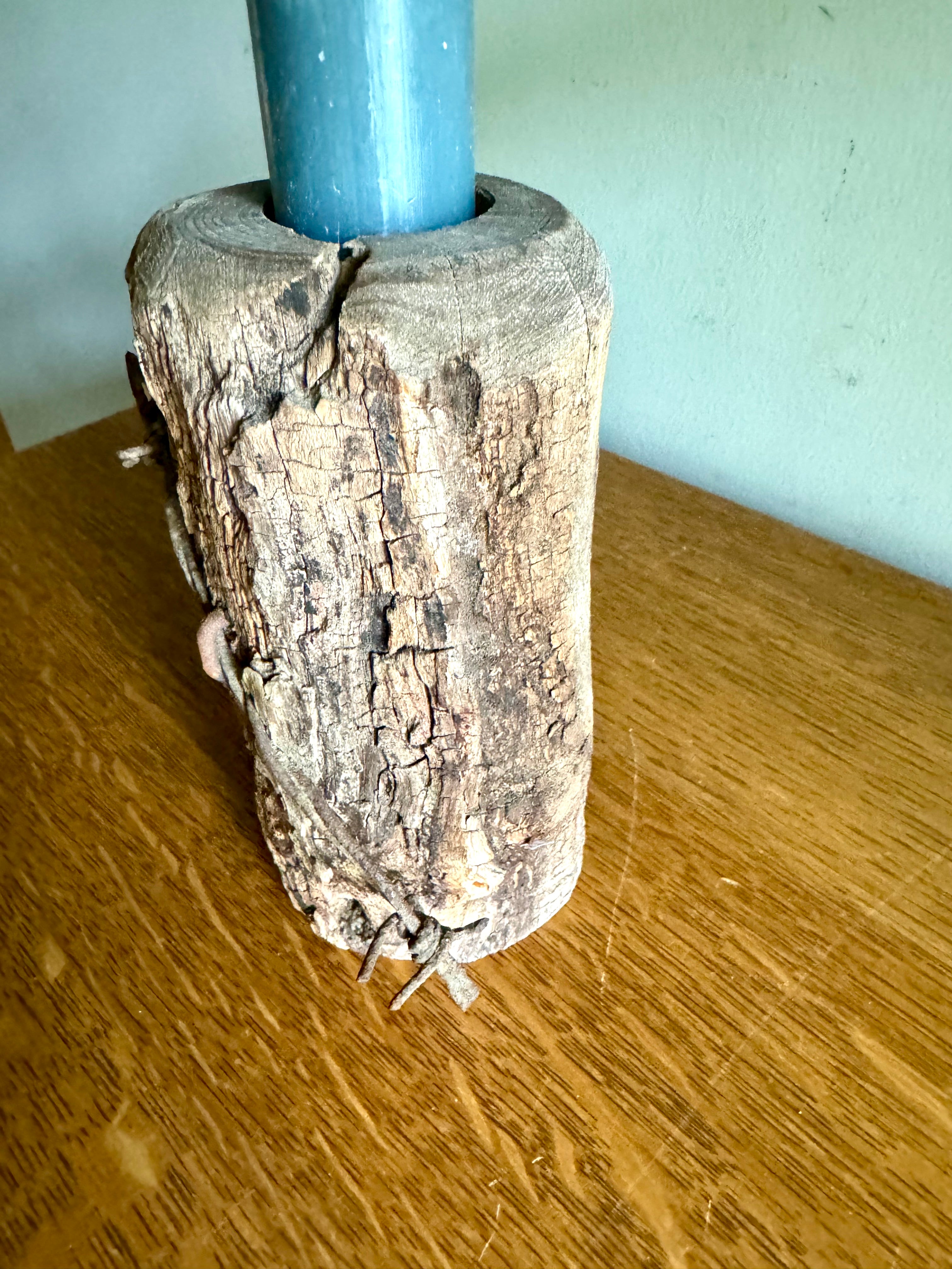 Vintage Rustic Wood and Barbed Wire Candleholder | Distressed Wood and Barbed Wire Candle Holder | Rustic Decor | Distressed Decor