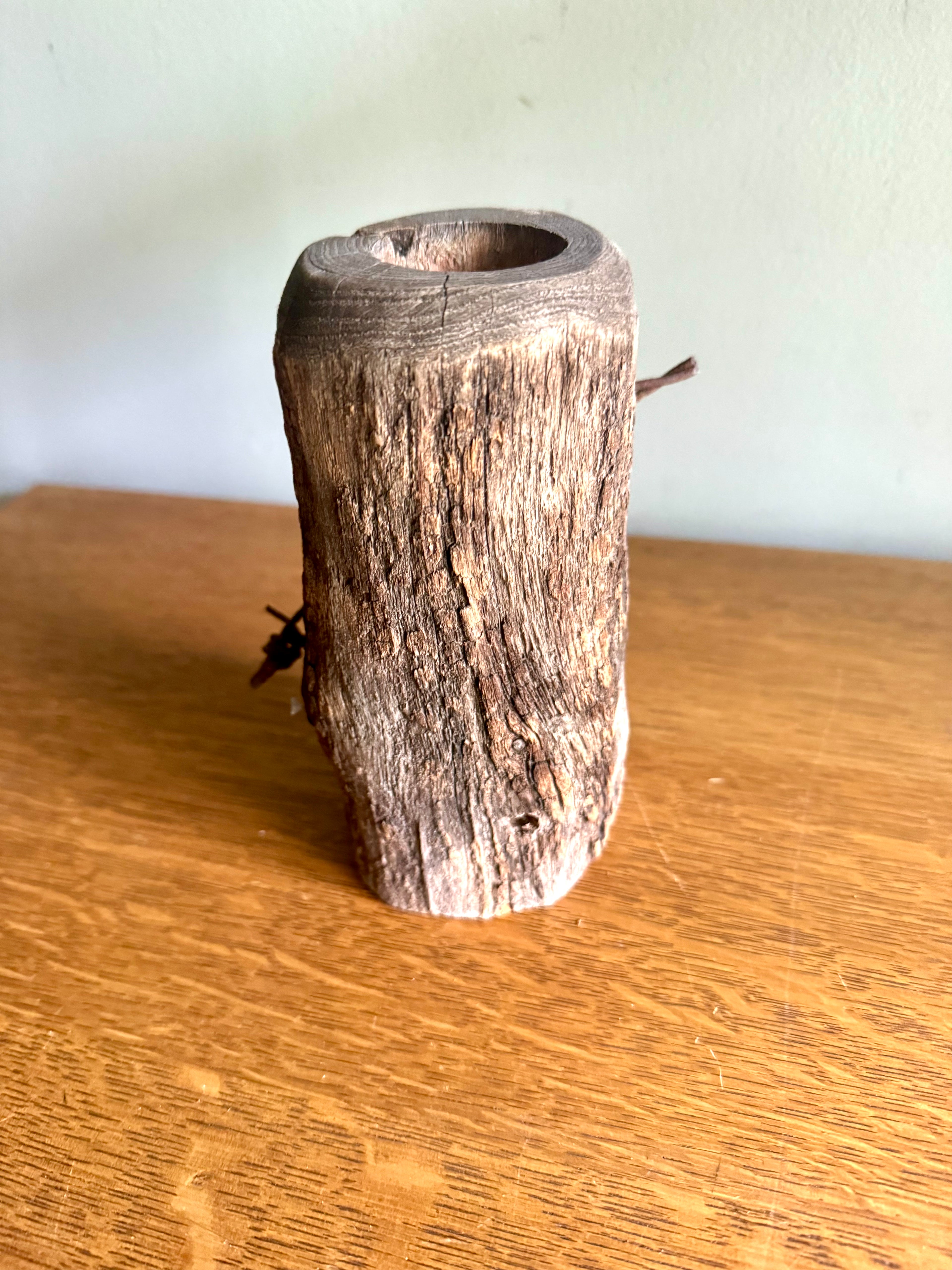 Vintage Rustic Wood and Barbed Wire Candleholder | Distressed Wood and Barbed Wire Candle Holder | Rustic Decor | Distressed Decor