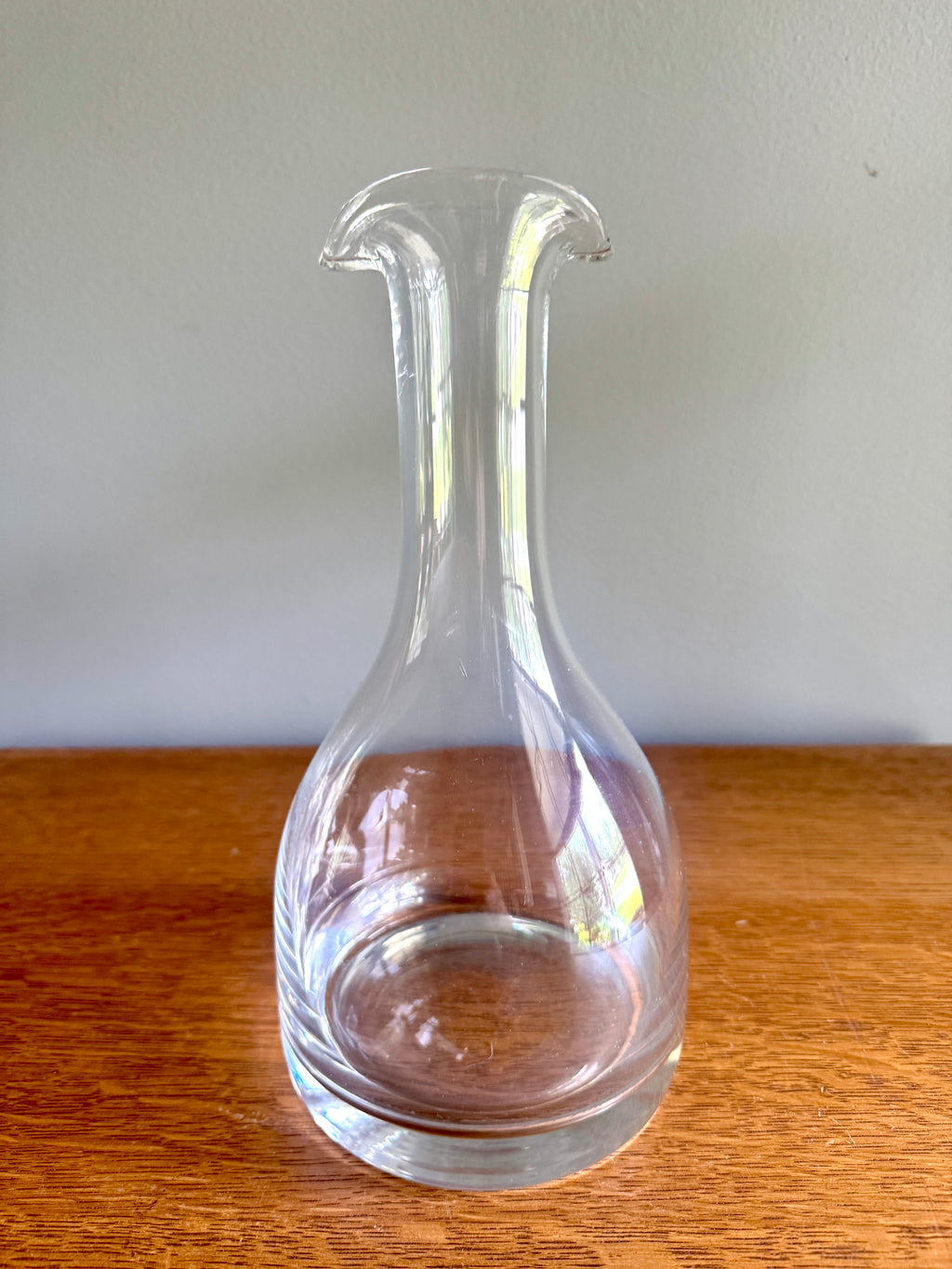 Vtg Double Flared Glass Decanter ~ Thick Glass Double Spout Carafe