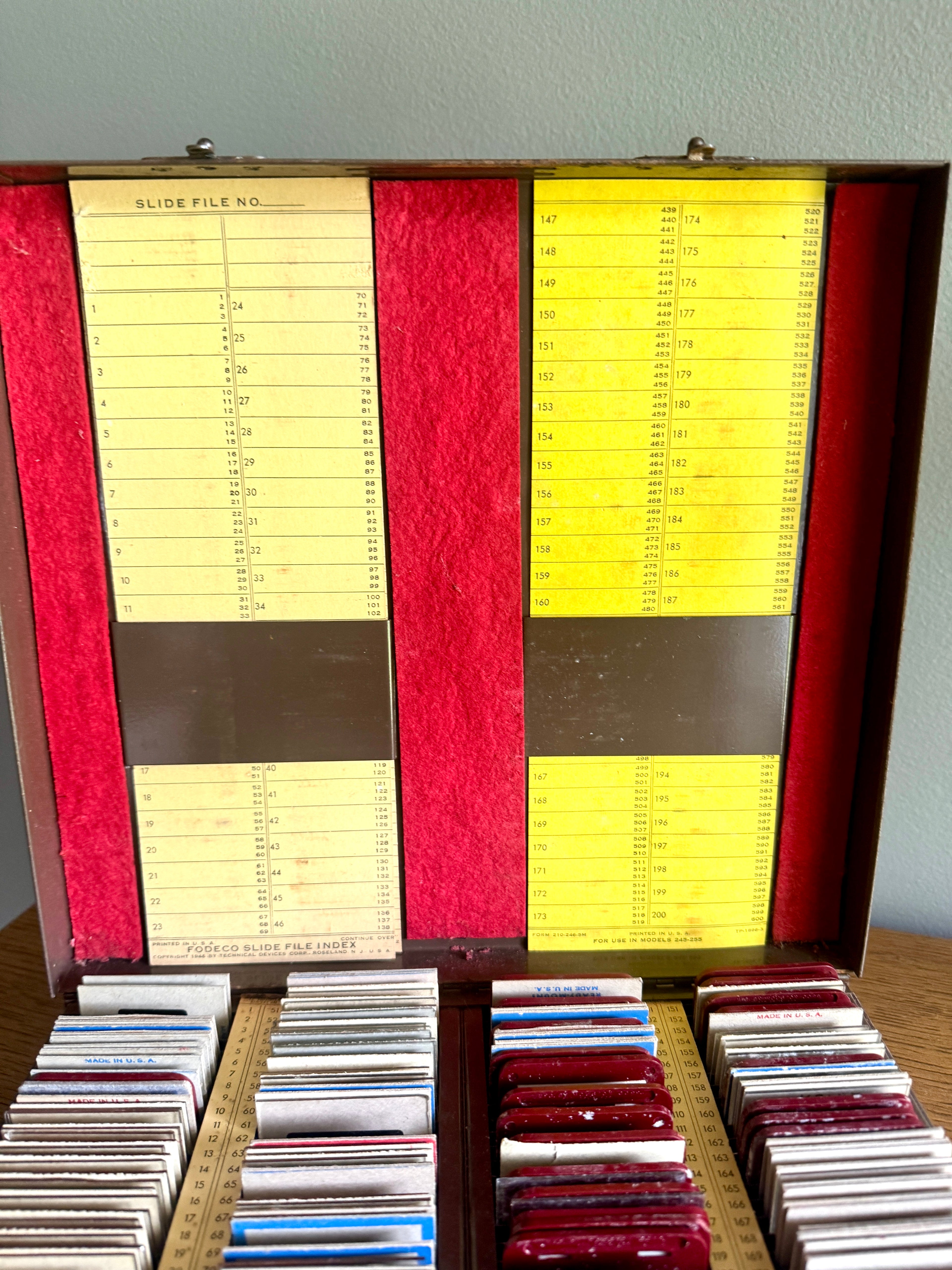 Vtg Fordeco Slide File Case Filled With Slides ~ Metal 35MM Film Slide Case