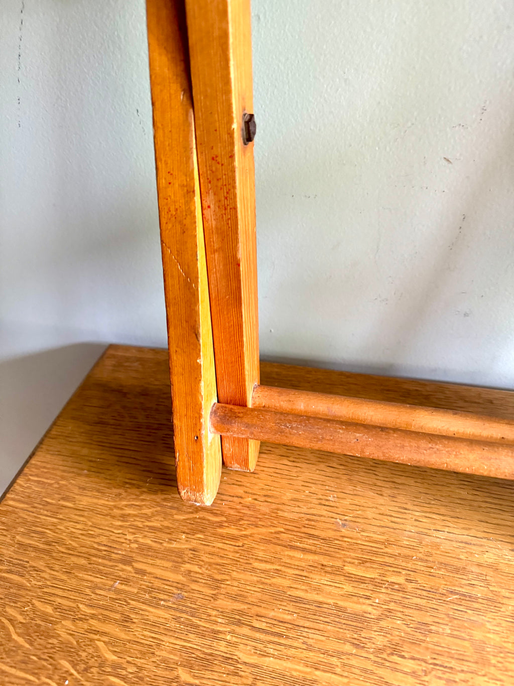 Vintage Folding Camp Stool | Wooden Fishing Stool | Green Folding Wood and Canvas Stool | Camping Stool | Travel Stool