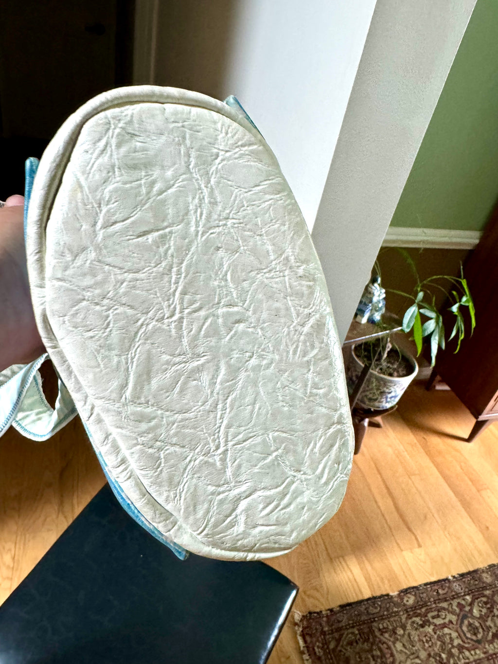 Vintage White Golf Themed Handbag | Handmade Golfing Bag | Blue Golf Purse | Golfer Gift | Golf Themed Purse  | Textured Vinyl Golf Handbag