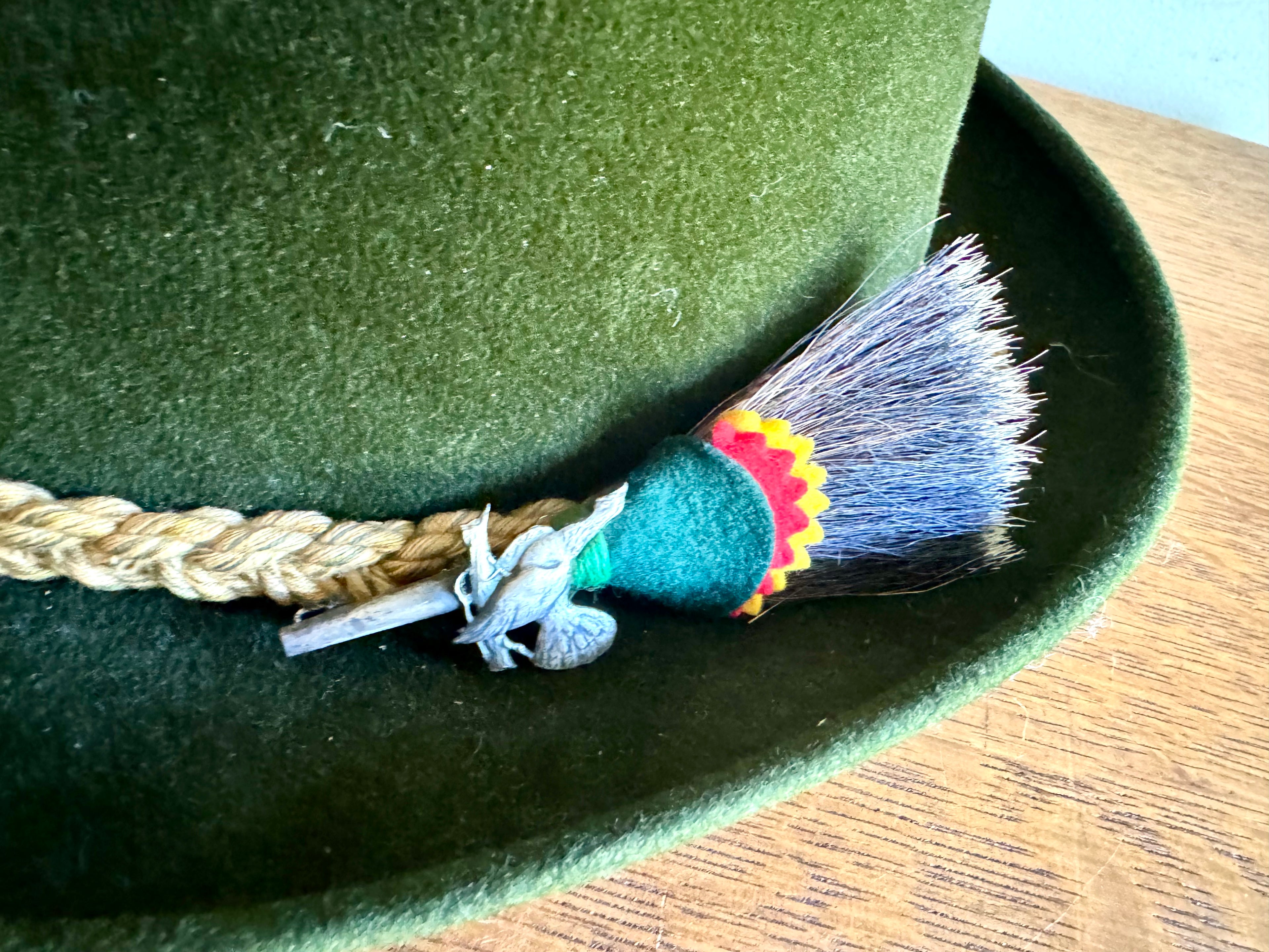 Vintage P&C Habig Vienna Ventilo Fedora | Brooks Brothers Green Fedora | Green Velvet Made In Austria Fedora | Oktoberfest Style Hat