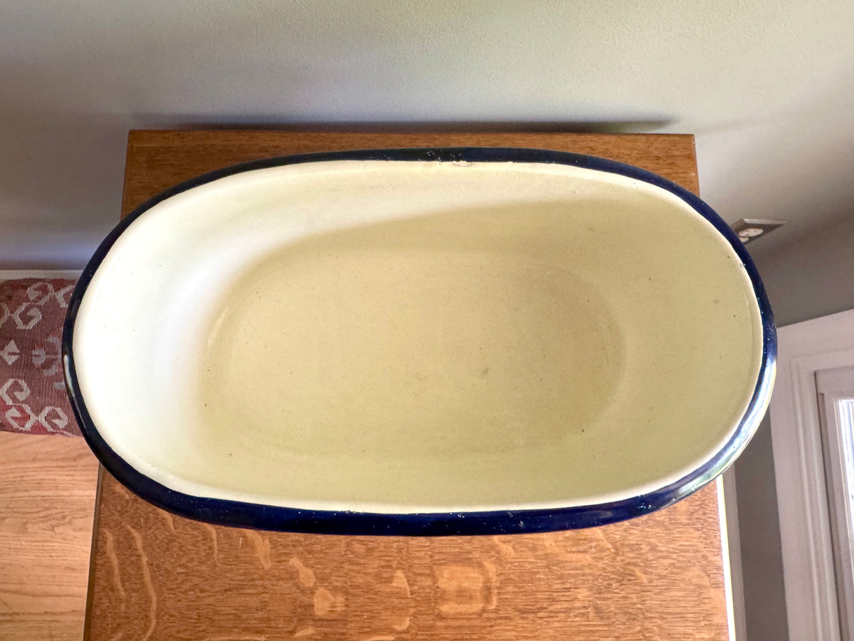 Large Italian Maiolica Jardinière With Lion Head Handles ~ Glazed Earthernware Italian Planter