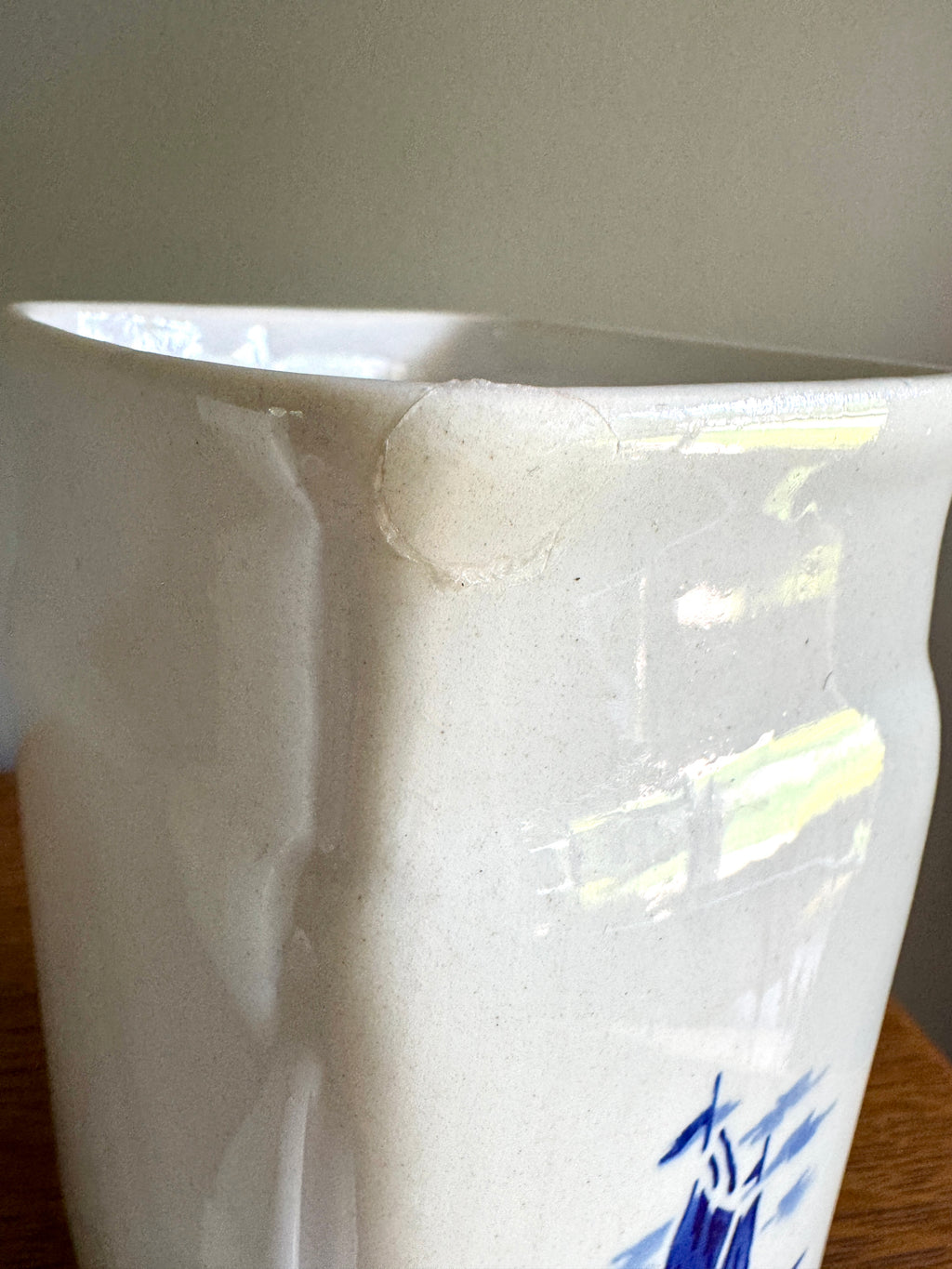 Vtg Czechoslovakia Blue & White Ceramic Canisters ~ Rice & Oatmeal Ceramic Kitchen Cansisters