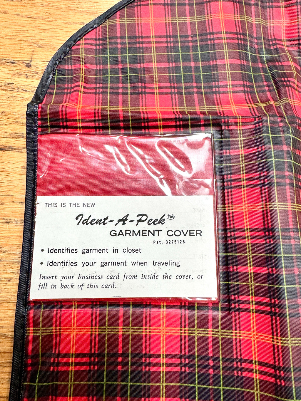 Vtg Jiffy Garment Cover in Original Package ~ Red Plaid Suit Garment Bag