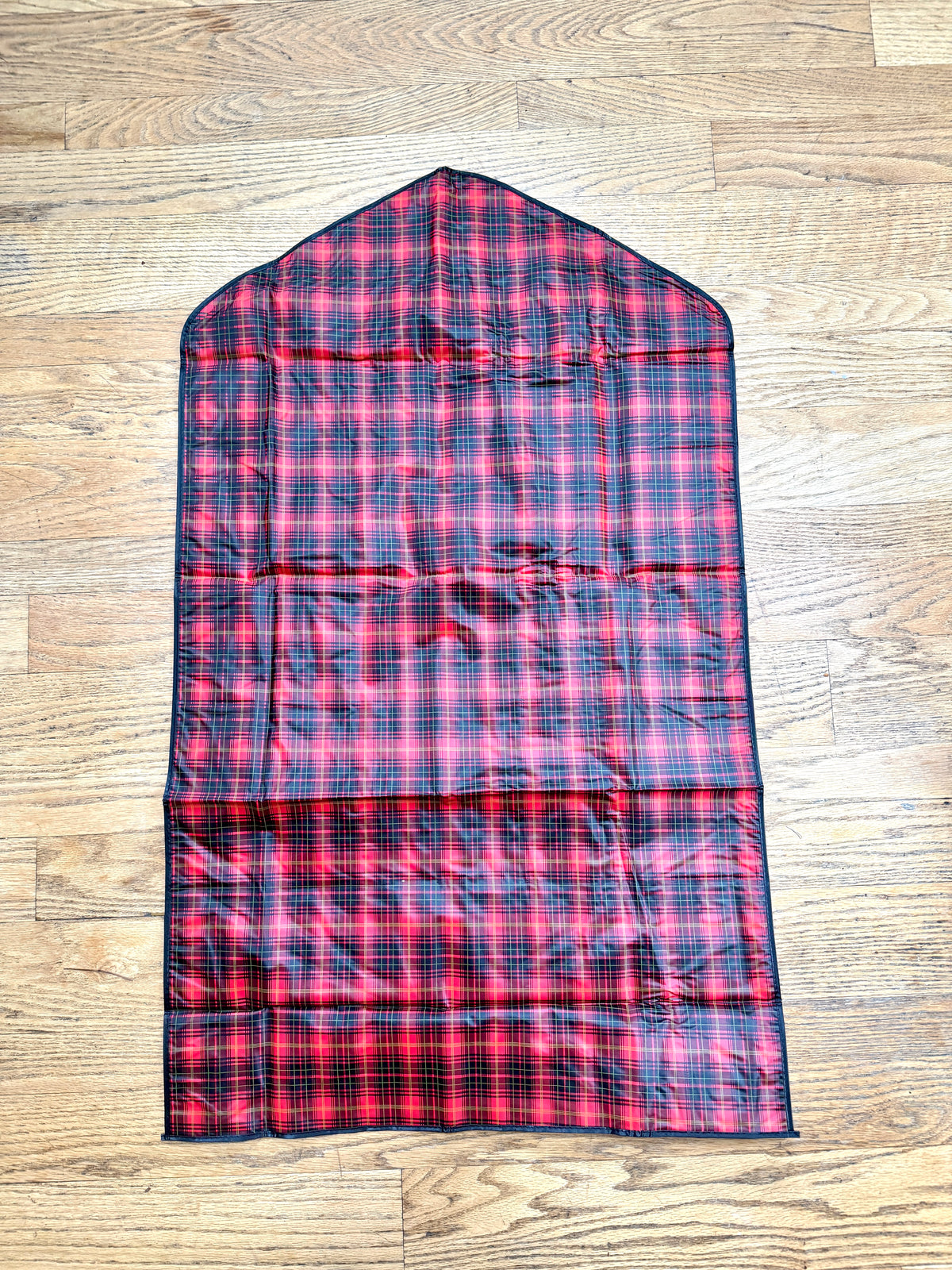 Vtg Jiffy Garment Cover in Original Package ~ Red Plaid Suit Garment Bag