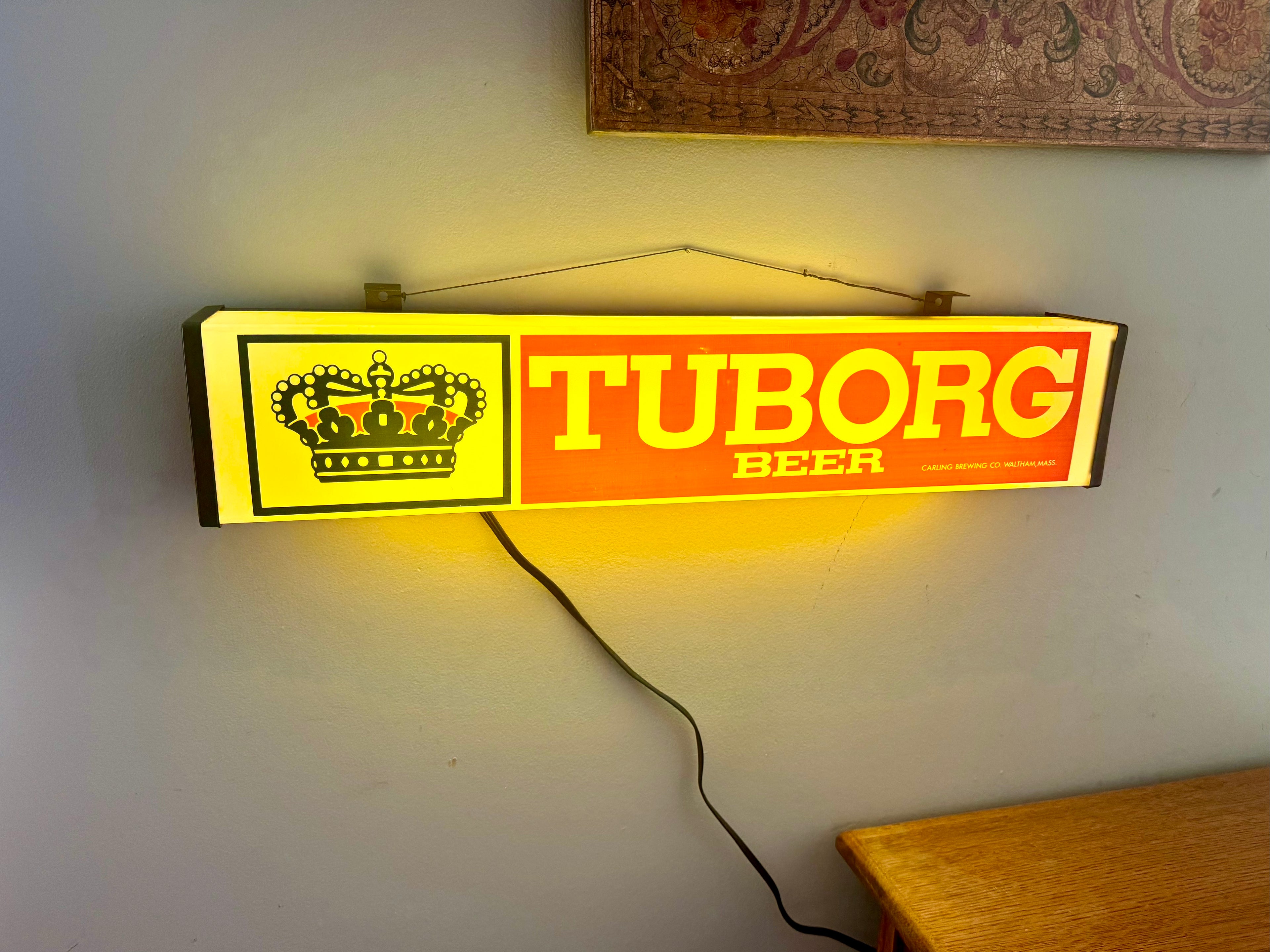 Vintage Tuborg Beer Lighted Sign | Tuborg Beer Advertisement Light | Carling Brewering Co. Lighted Sign | Rare Beer Sign | Lighted Bar Sign