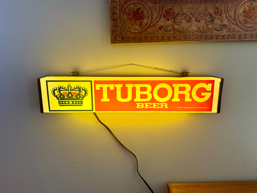 Vintage Tuborg Beer Lighted Sign | Tuborg Beer Advertisement Light | Carling Brewering Co. Lighted Sign | Rare Beer Sign | Lighted Bar Sign