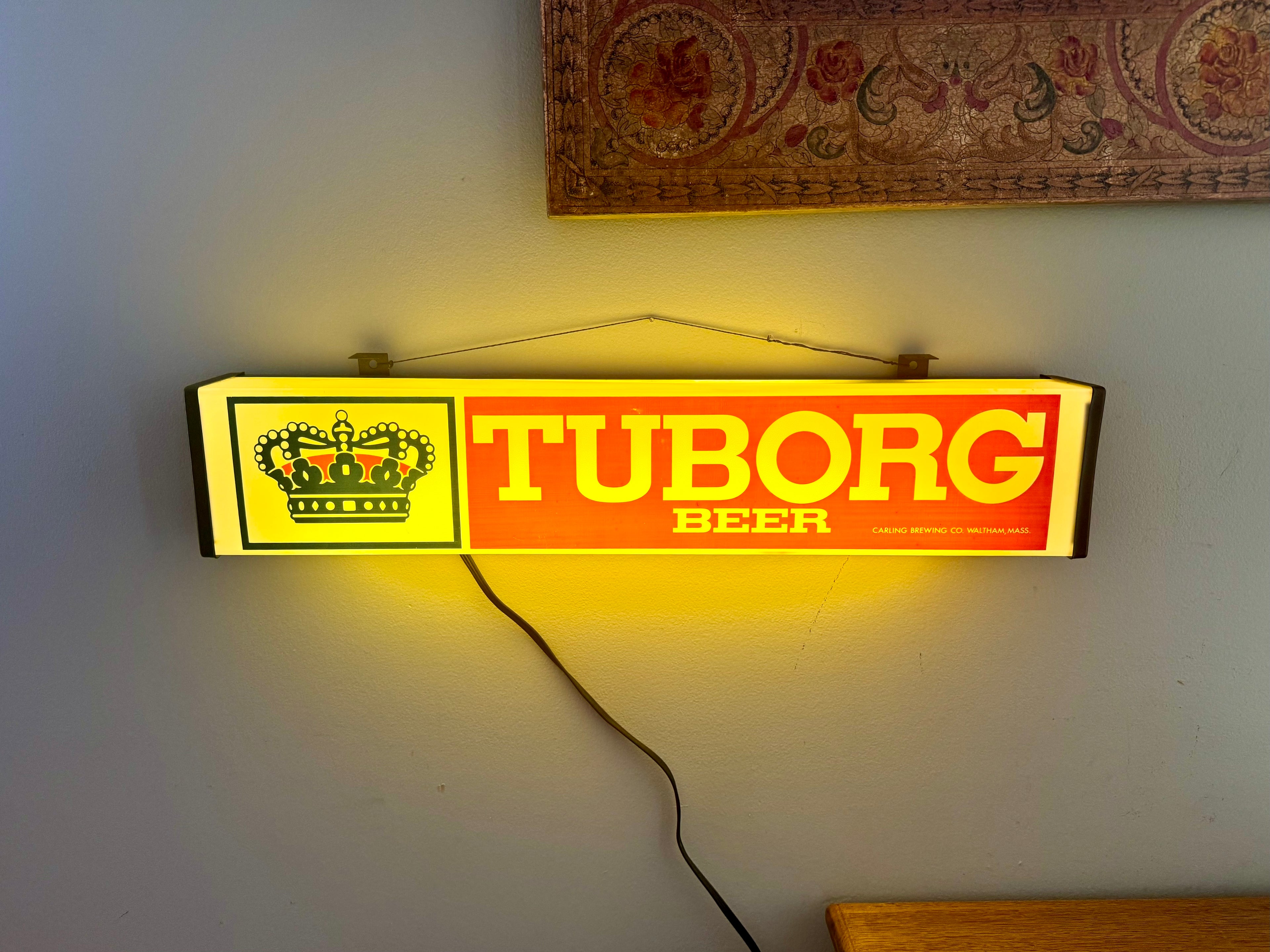 Vintage Tuborg Beer Lighted Sign | Tuborg Beer Advertisement Light | Carling Brewering Co. Lighted Sign | Rare Beer Sign | Lighted Bar Sign
