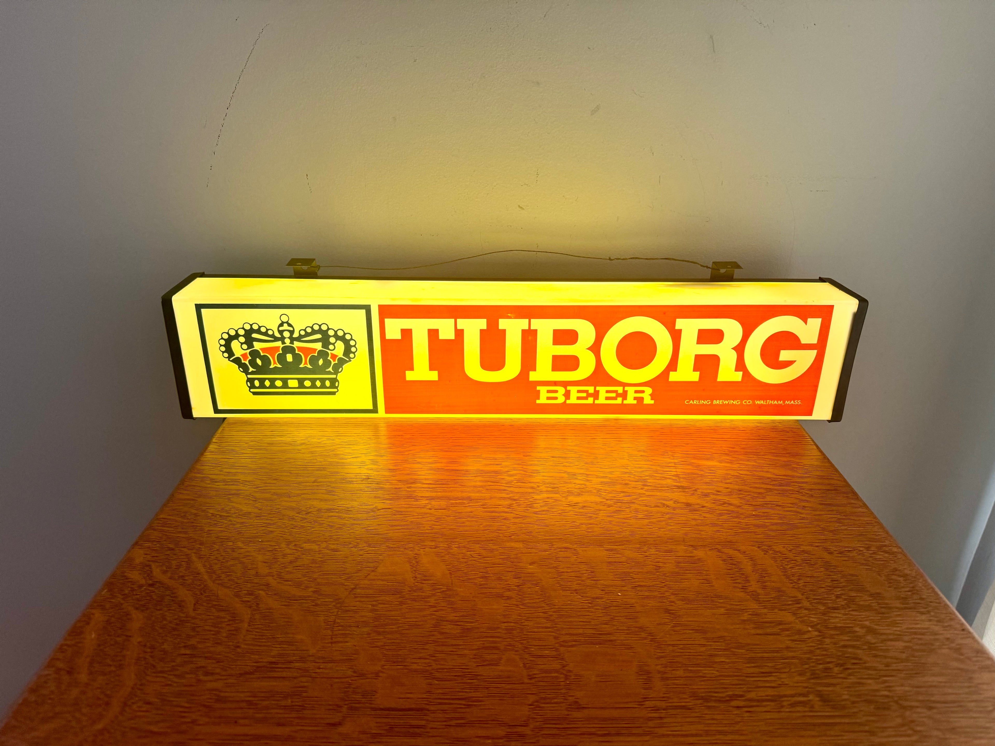 Vintage Tuborg Beer Lighted Sign | Tuborg Beer Advertisement Light | Carling Brewering Co. Lighted Sign | Rare Beer Sign | Lighted Bar Sign