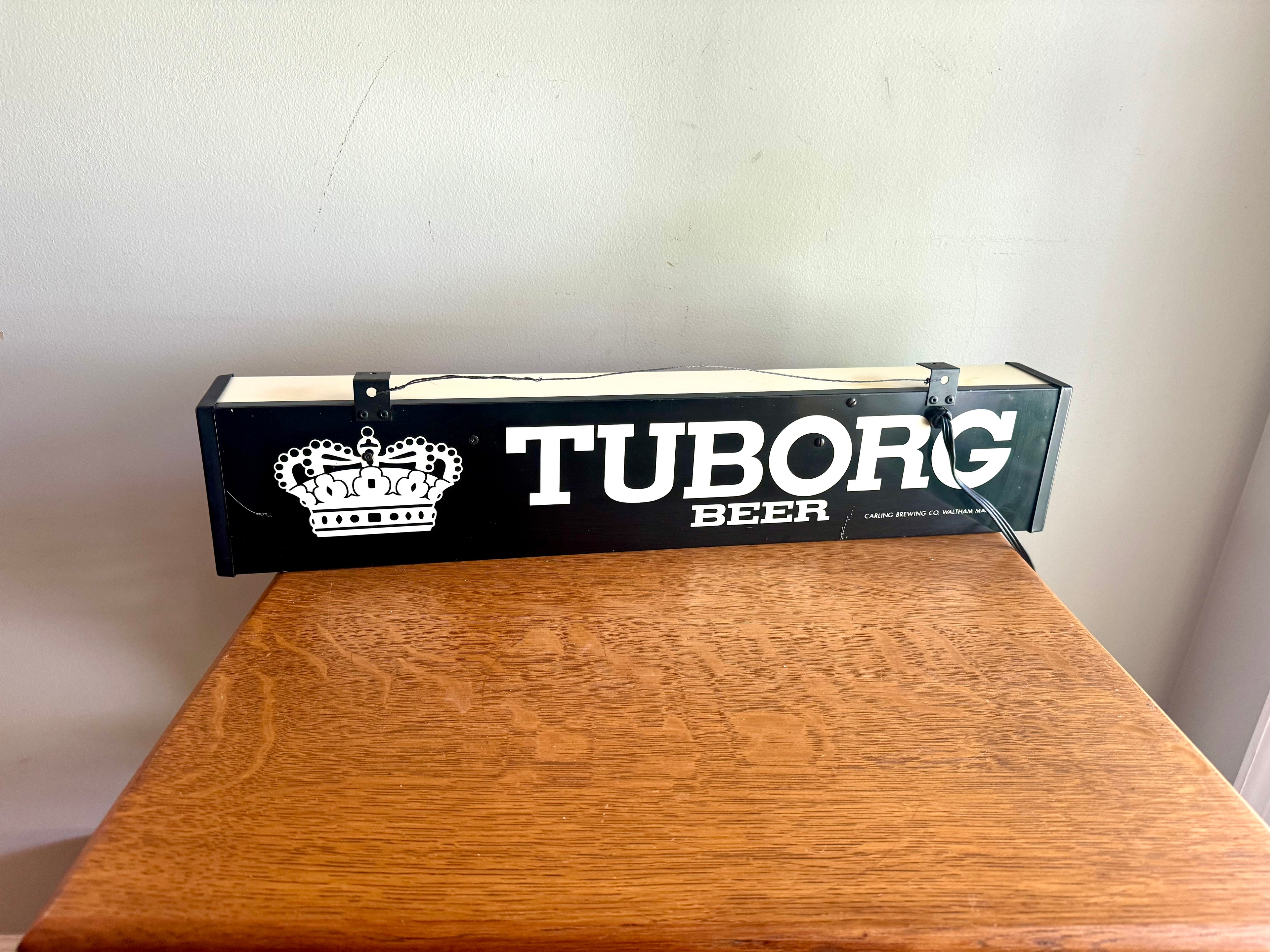 Vintage Tuborg Beer Lighted Sign | Tuborg Beer Advertisement Light | Carling Brewering Co. Lighted Sign | Rare Beer Sign | Lighted Bar Sign