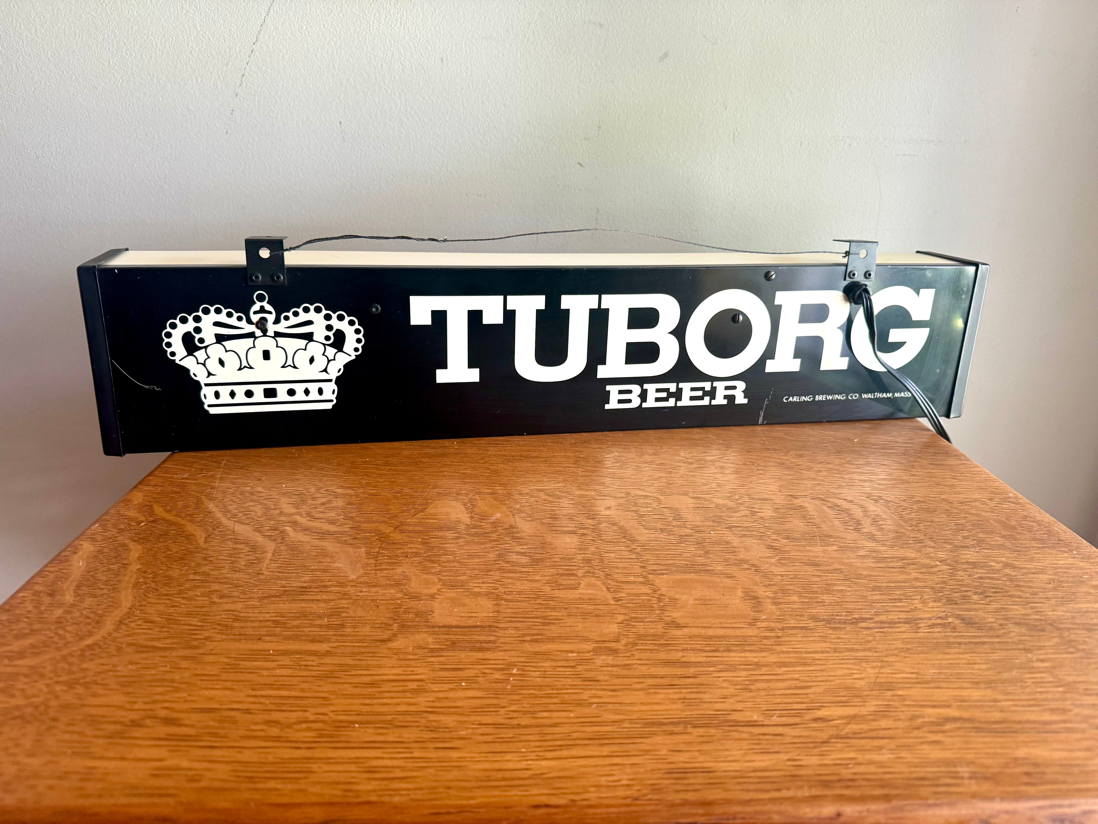Vintage Tuborg Beer Lighted Sign | Tuborg Beer Advertisement Light | Carling Brewering Co. Lighted Sign | Rare Beer Sign | Lighted Bar Sign