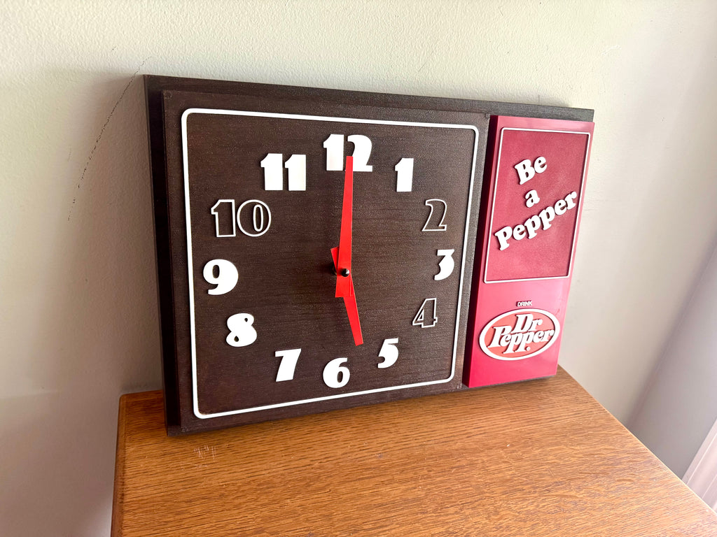 Vintage Dr. Pepper 10 2 4 Advertisement Clock | Dr. Pepper "Be A Pepper" Clock | Dr. Pepper Deli Clock | KCS Industries Dr. Pepper Clock