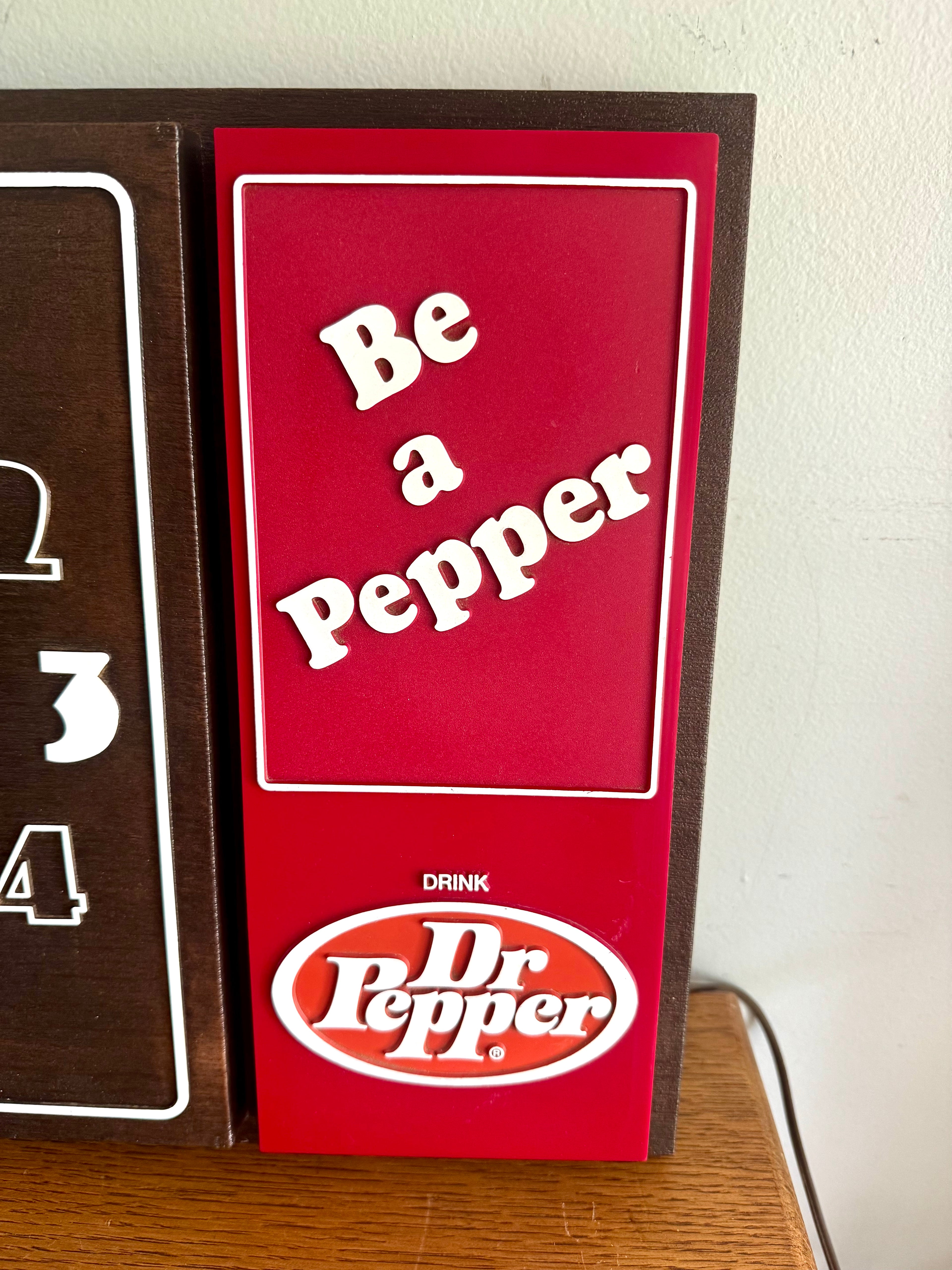 Vintage Dr. Pepper 10 2 4 Advertisement Clock | Dr. Pepper "Be A Pepper" Clock | Dr. Pepper Deli Clock | KCS Industries Dr. Pepper Clock