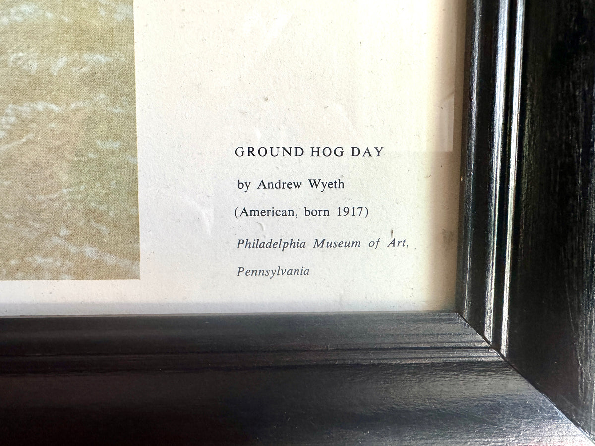 Framed Andrew Wyeth "Ground Hog Day" Print ~ Philadelphia of Museum Abrams Color Pint Lithograph