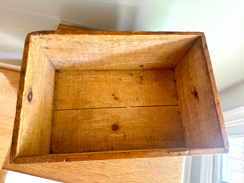 Vintage Dupont Dynamite Red Cross Crate | Antique Dupont Dynamite 60% Strength Box | Wood Dovetailed Red Cross Dupont Dynamite Wood Crate