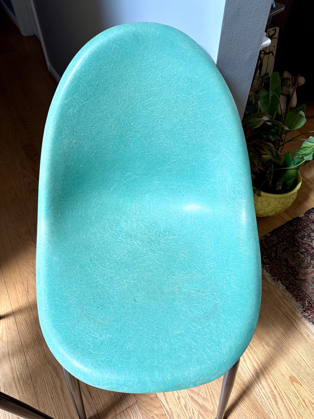 Pair of 1960's Mid-Century Modern Teal Chromecraft Fiberglass Molded Shell Chairs ~ Pair of MCM Teal Fiberglass Shell Chairs (2 Pairs available)