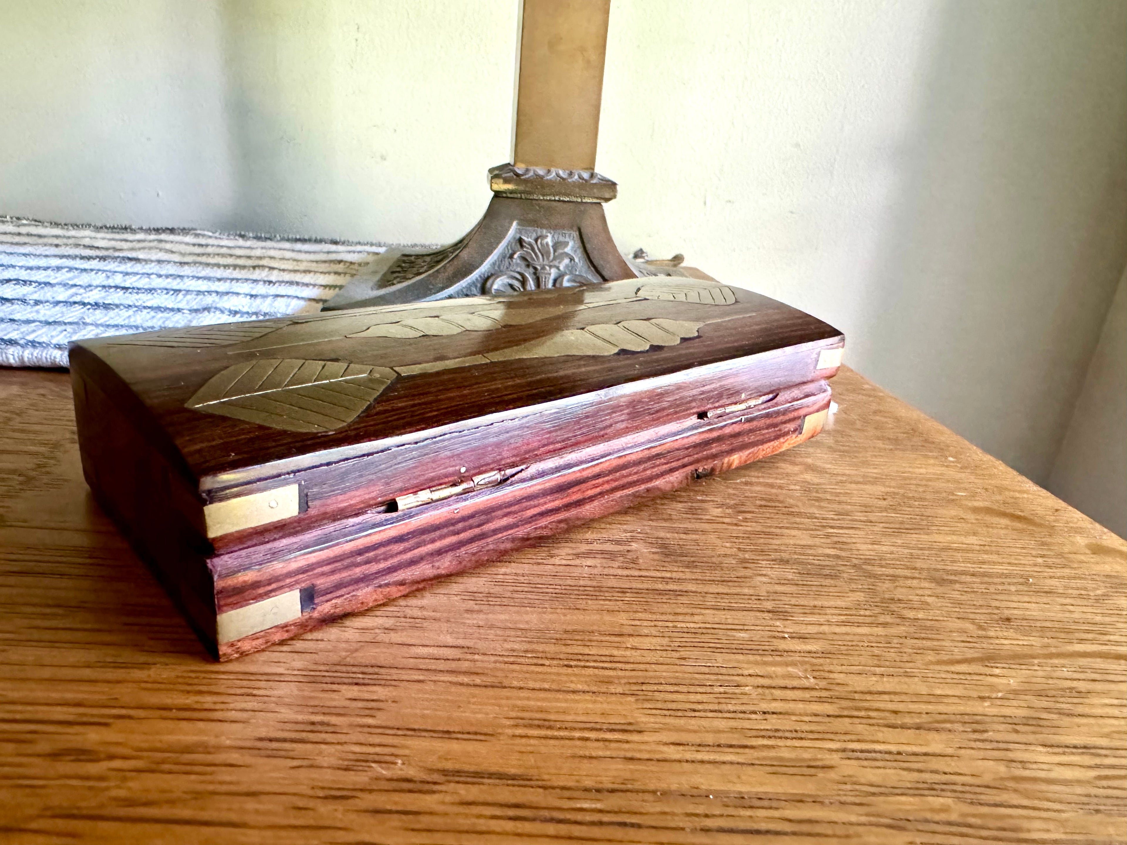 A Unique Wooden Dart Case With Brass Inlay | Dart Storage Box | Dart Traveling Case With Brass Dart Inlays