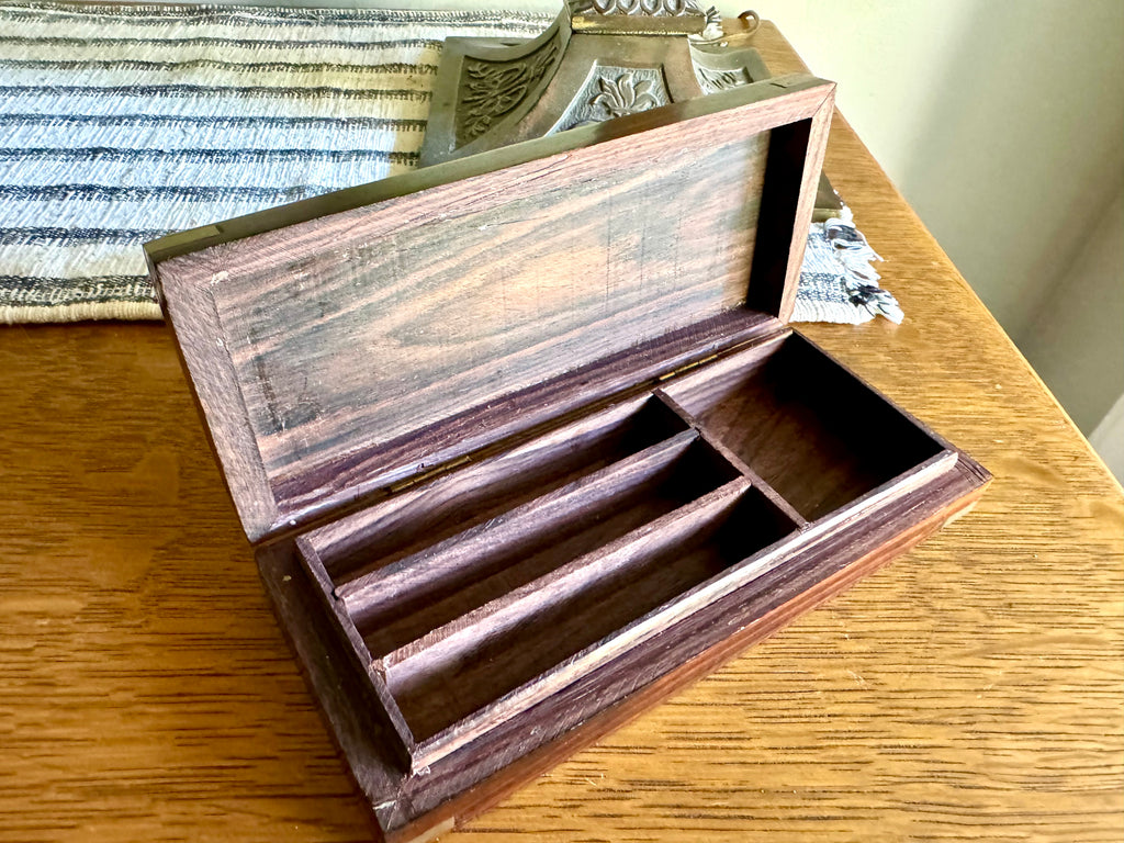 A Unique Wooden Dart Case With Brass Inlay | Dart Storage Box | Dart Traveling Case With Brass Dart Inlays