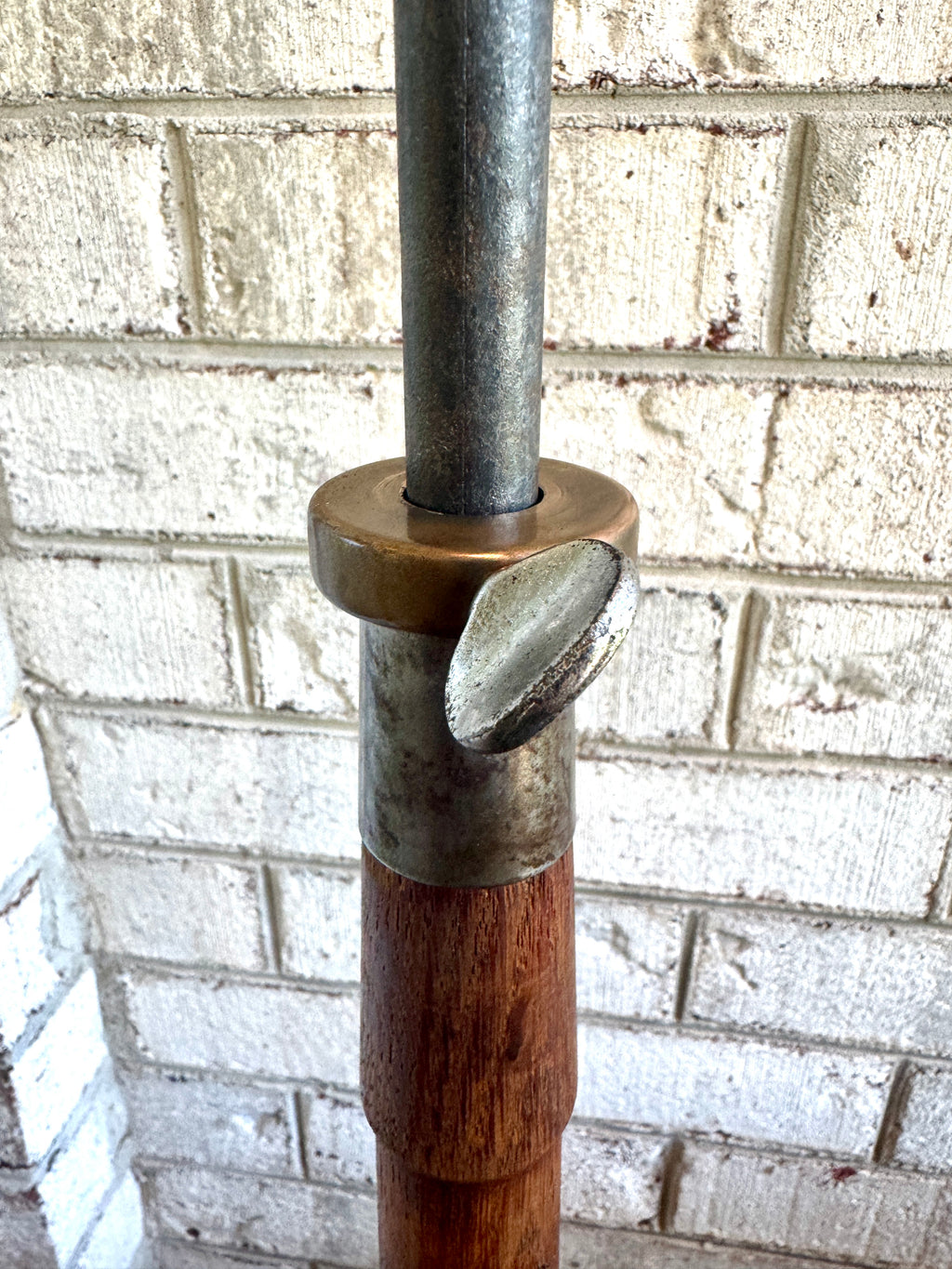 Antique Industrial Adjustable Floor Lamp ~ Large Wood and Steel Articulating Floor Lamp