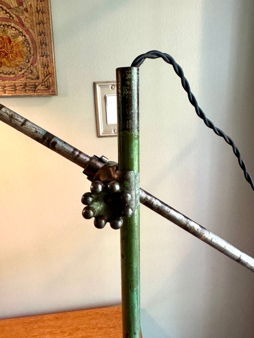 Vtg Industrial O.C. White Metal Task Lamp ~ OC White Adjustable Drafting Lamp ~ Factory Lamp
