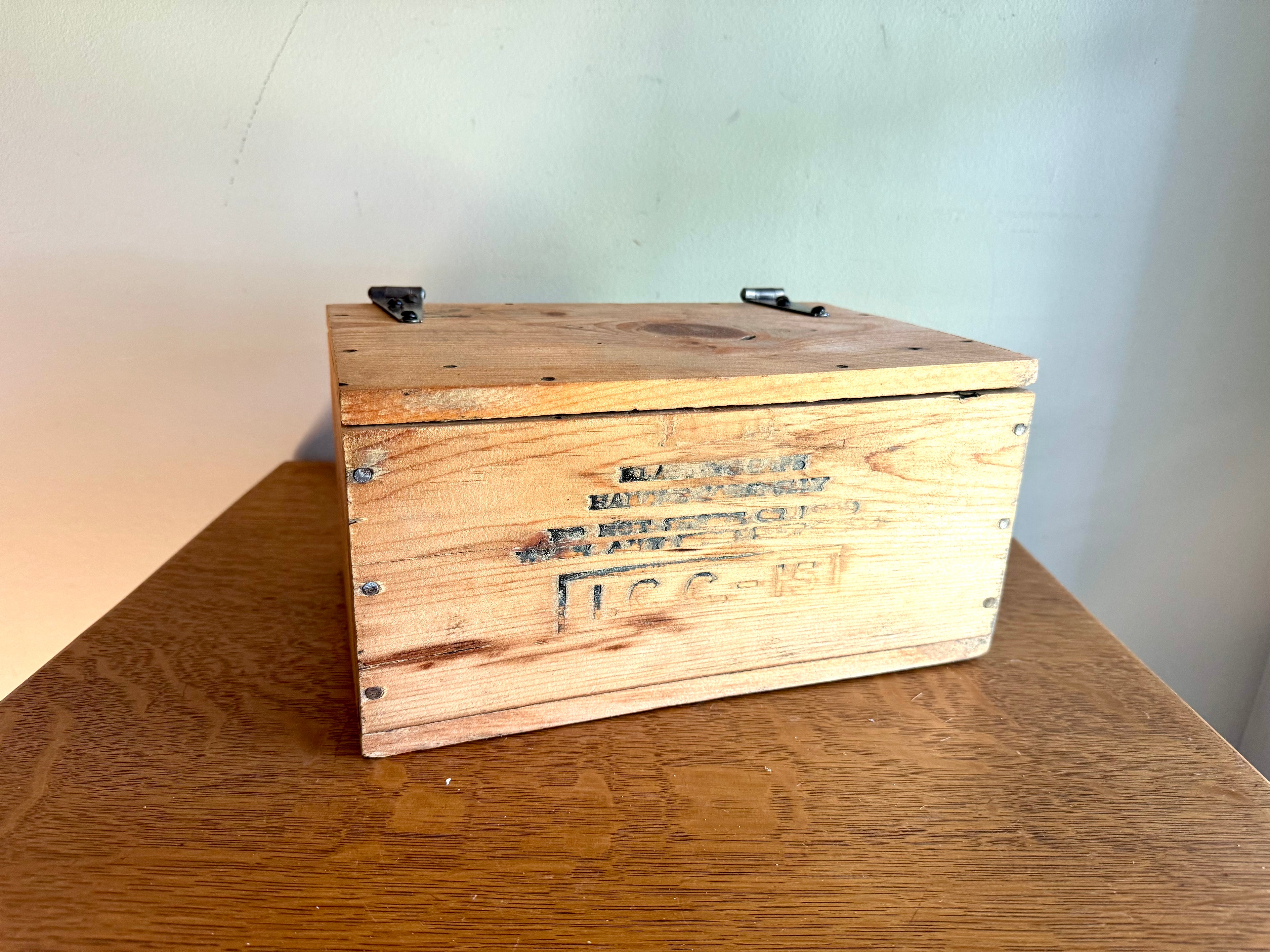 Distressed Wooden Dupont Blasting Cap Box | Rustic Wood Dupont Blasting Cap Storage Box