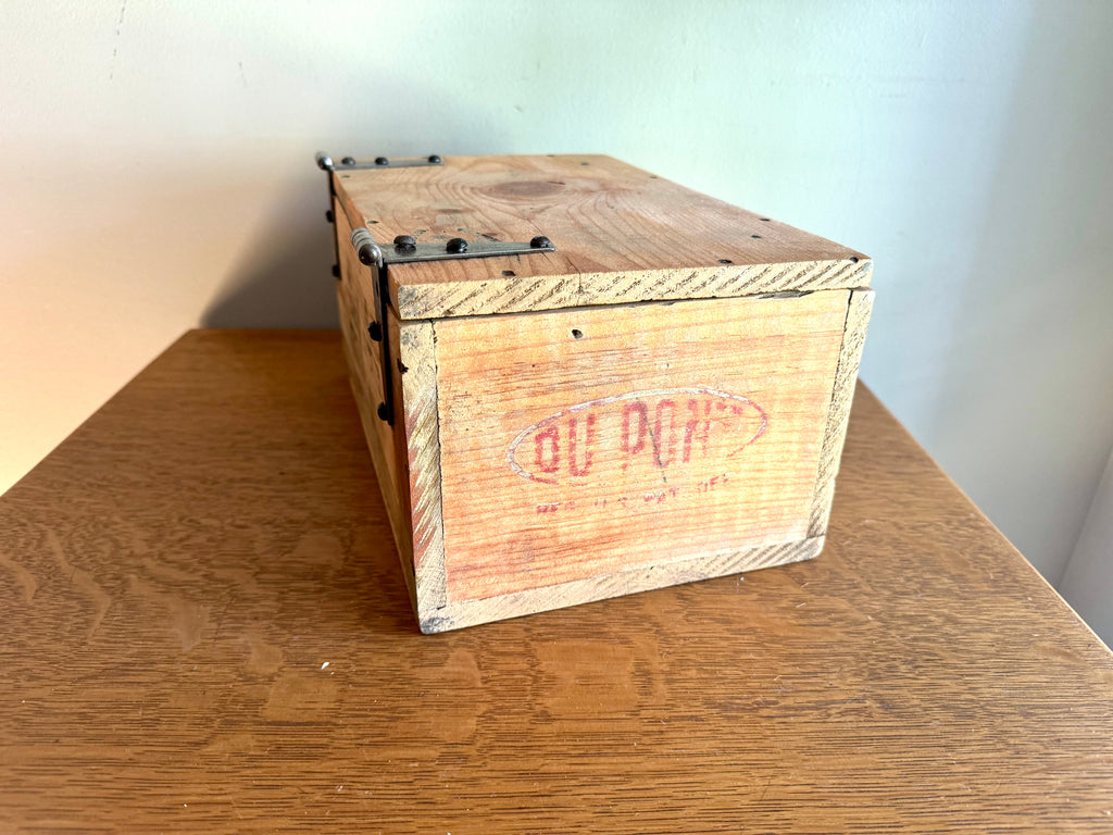 Distressed Wooden Dupont Blasting Cap Box | Rustic Wood Dupont Blasting Cap Storage Box
