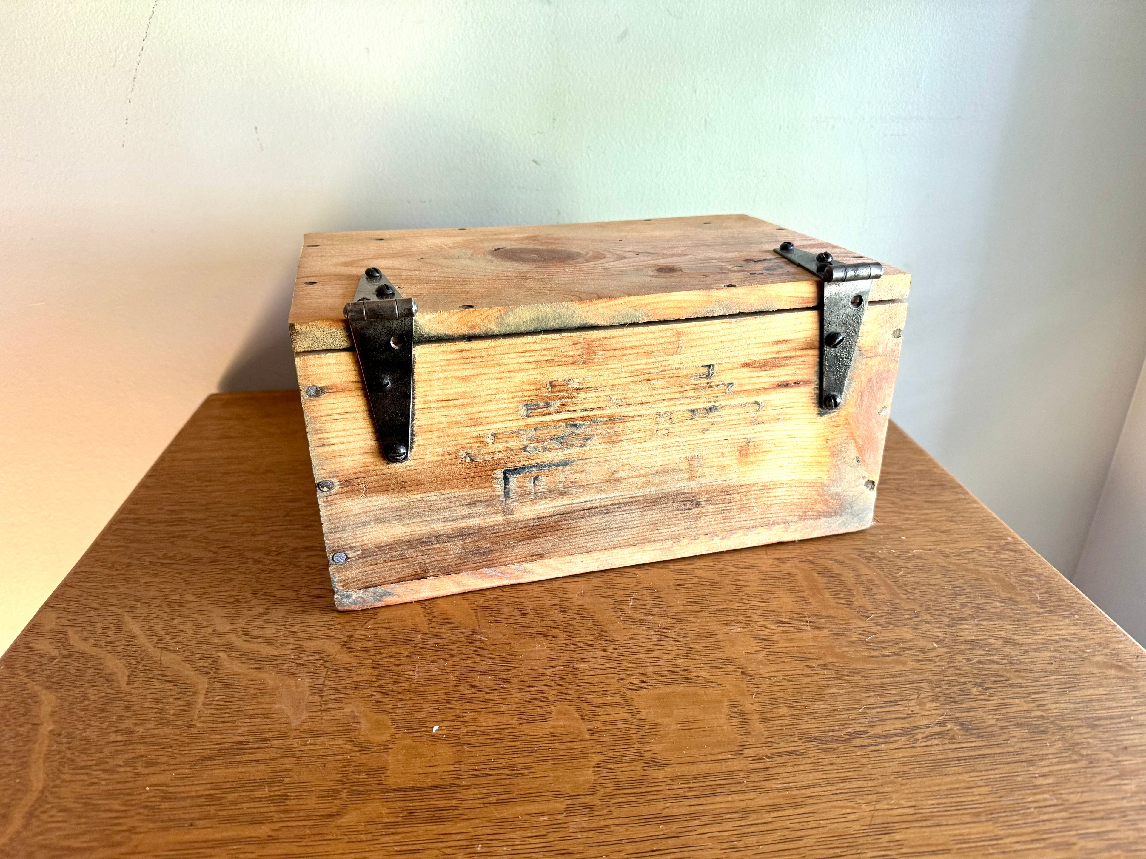Distressed Wooden Dupont Blasting Cap Box | Rustic Wood Dupont Blasting Cap Storage Box