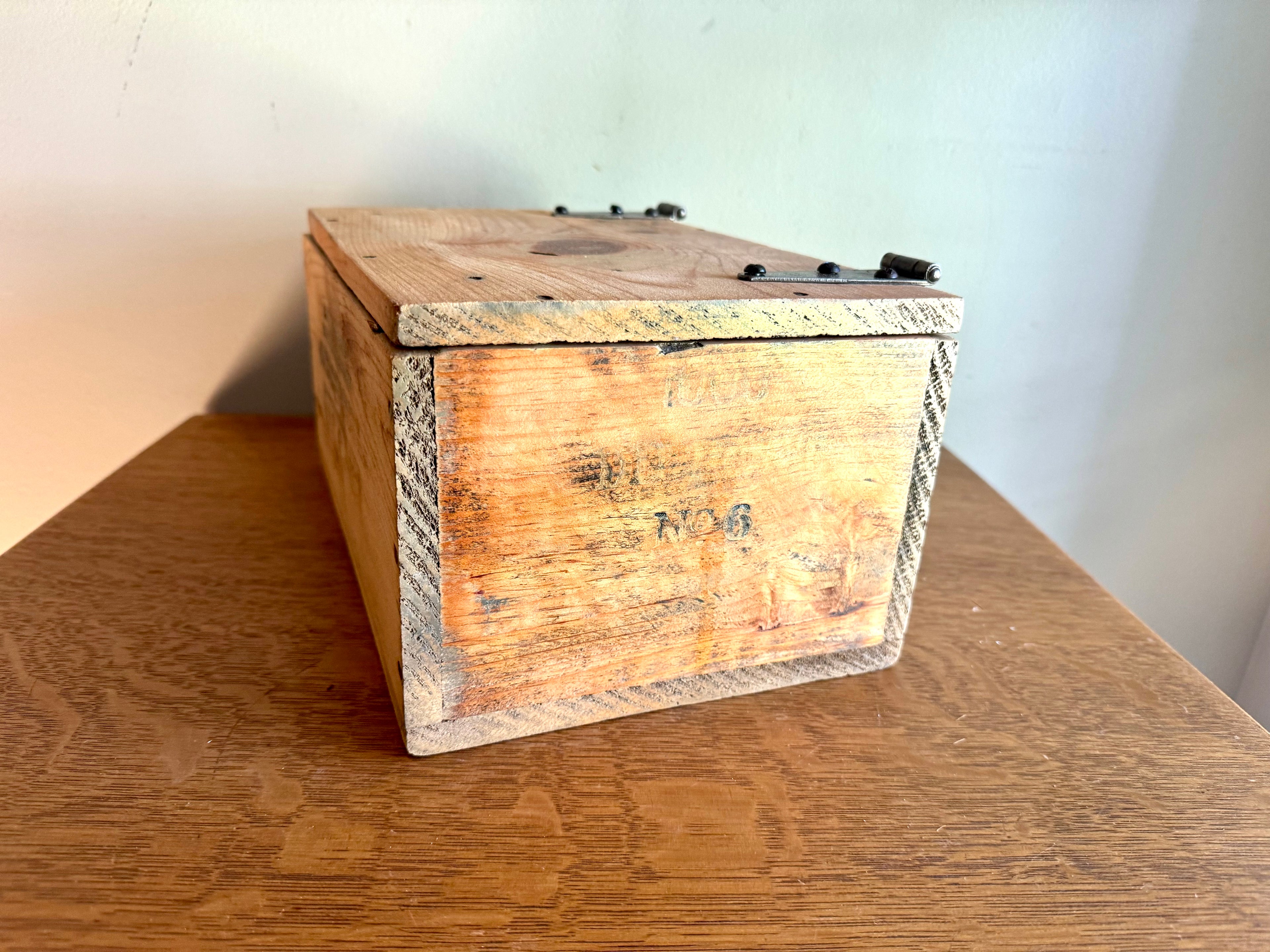 Distressed Wooden Dupont Blasting Cap Box | Rustic Wood Dupont Blasting Cap Storage Box