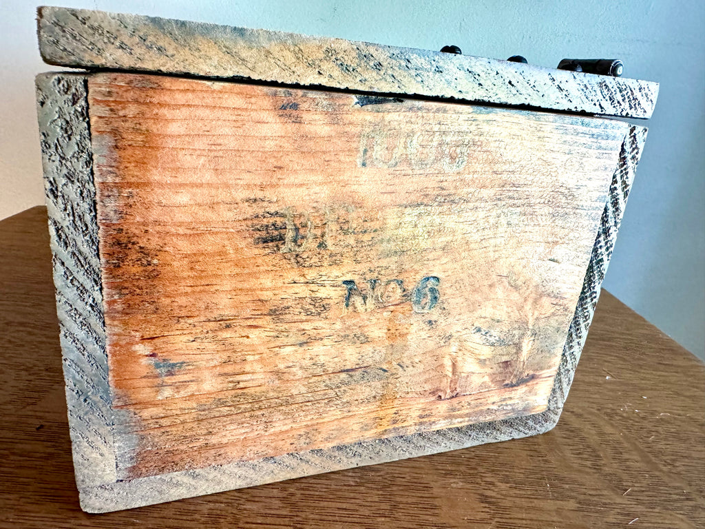 Distressed Wooden Dupont Blasting Cap Box | Rustic Wood Dupont Blasting Cap Storage Box
