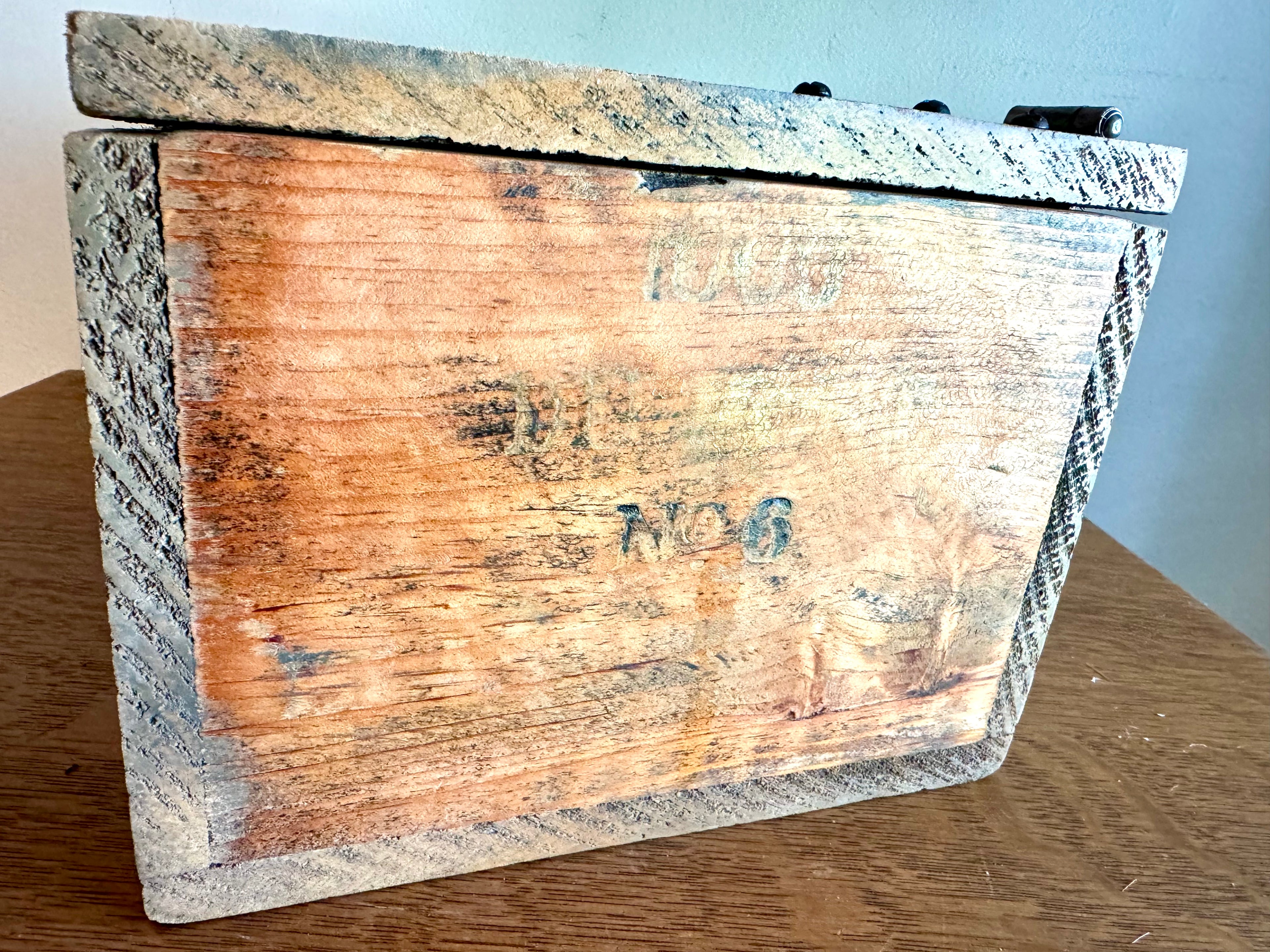 Distressed Wooden Dupont Blasting Cap Box | Rustic Wood Dupont Blasting Cap Storage Box
