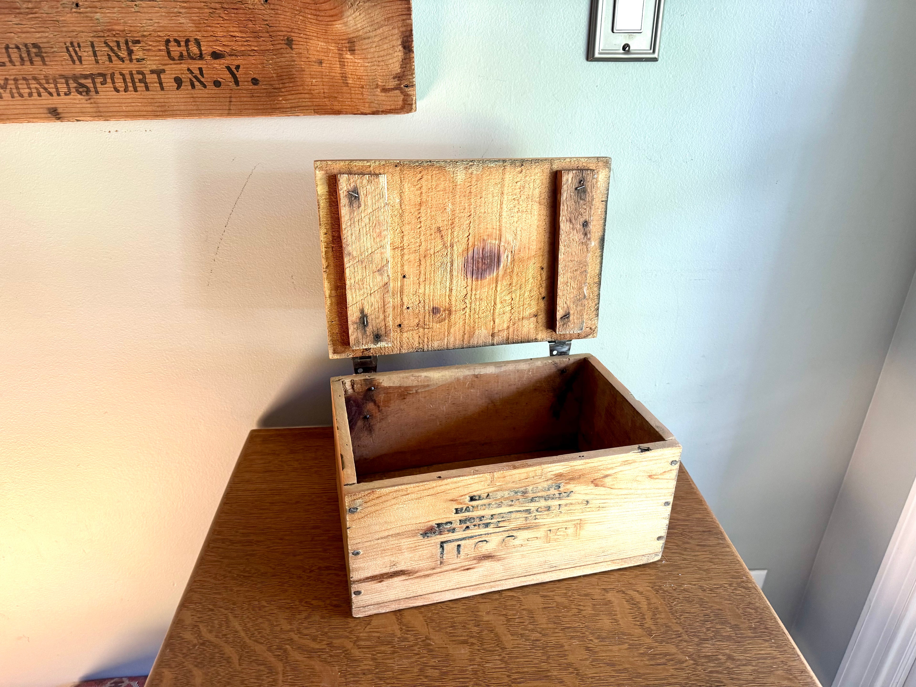 Distressed Wooden Dupont Blasting Cap Box | Rustic Wood Dupont Blasting Cap Storage Box