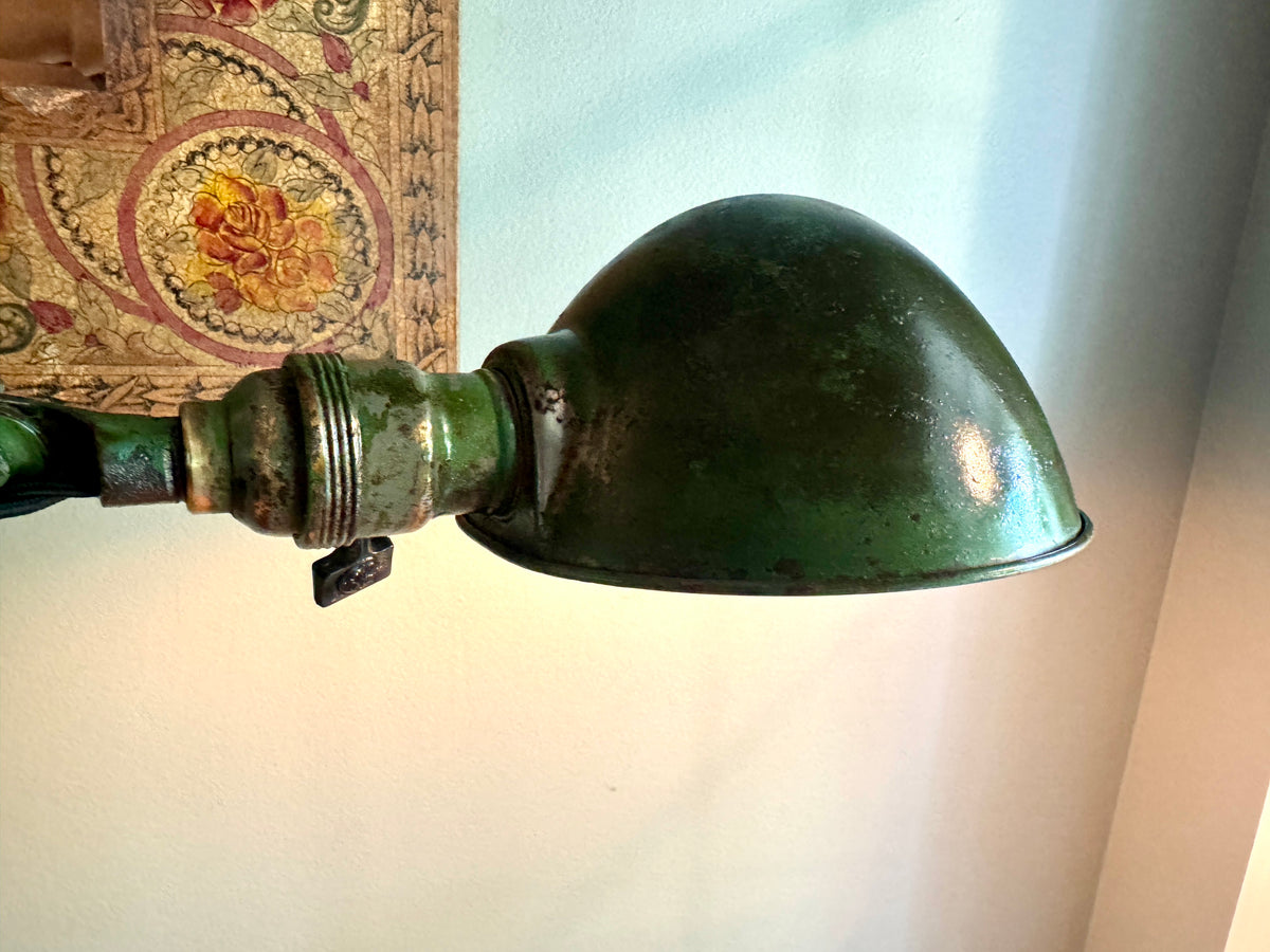 Vtg Industrial O.C. White Metal Task Lamp ~ OC White Adjustable Drafting Lamp ~ Factory Lamp